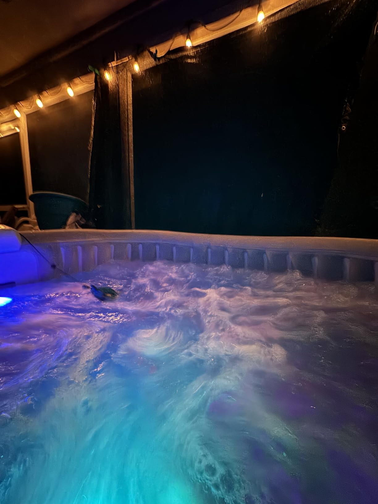 Relxtime Portable Hot Tub 4 to 6 Person Outdoor, Square Inflatable Spa, 130 Air Jets Built in Heater Pump, Blow Up Hottub for Backyard Relaxation, Grey customer photo 1