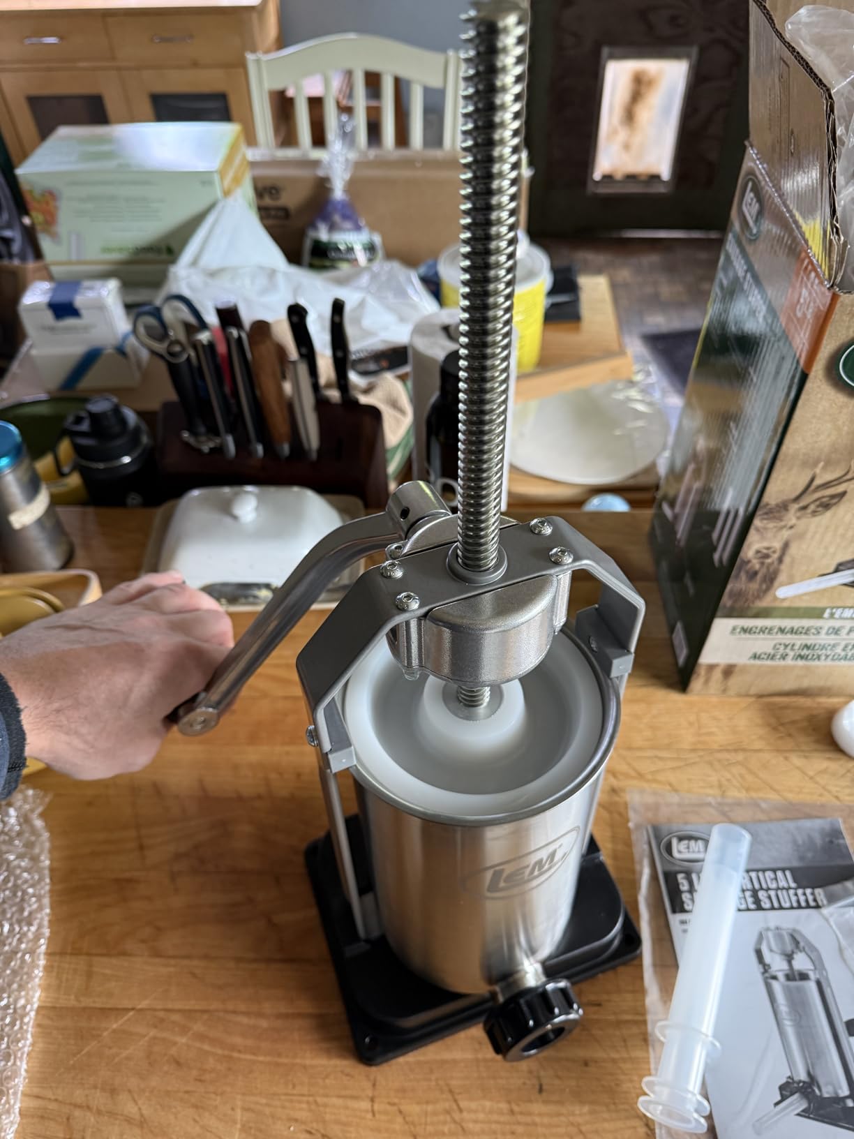 LEM Products 5 lb Sausage Stuffer, For Beginners & First-Time Sausage Making, Includes Stuffing Tubes, Removable Cylinder for Easy Cleaning, Air-Release Piston, Meat Stuffer Machine customer photo 1