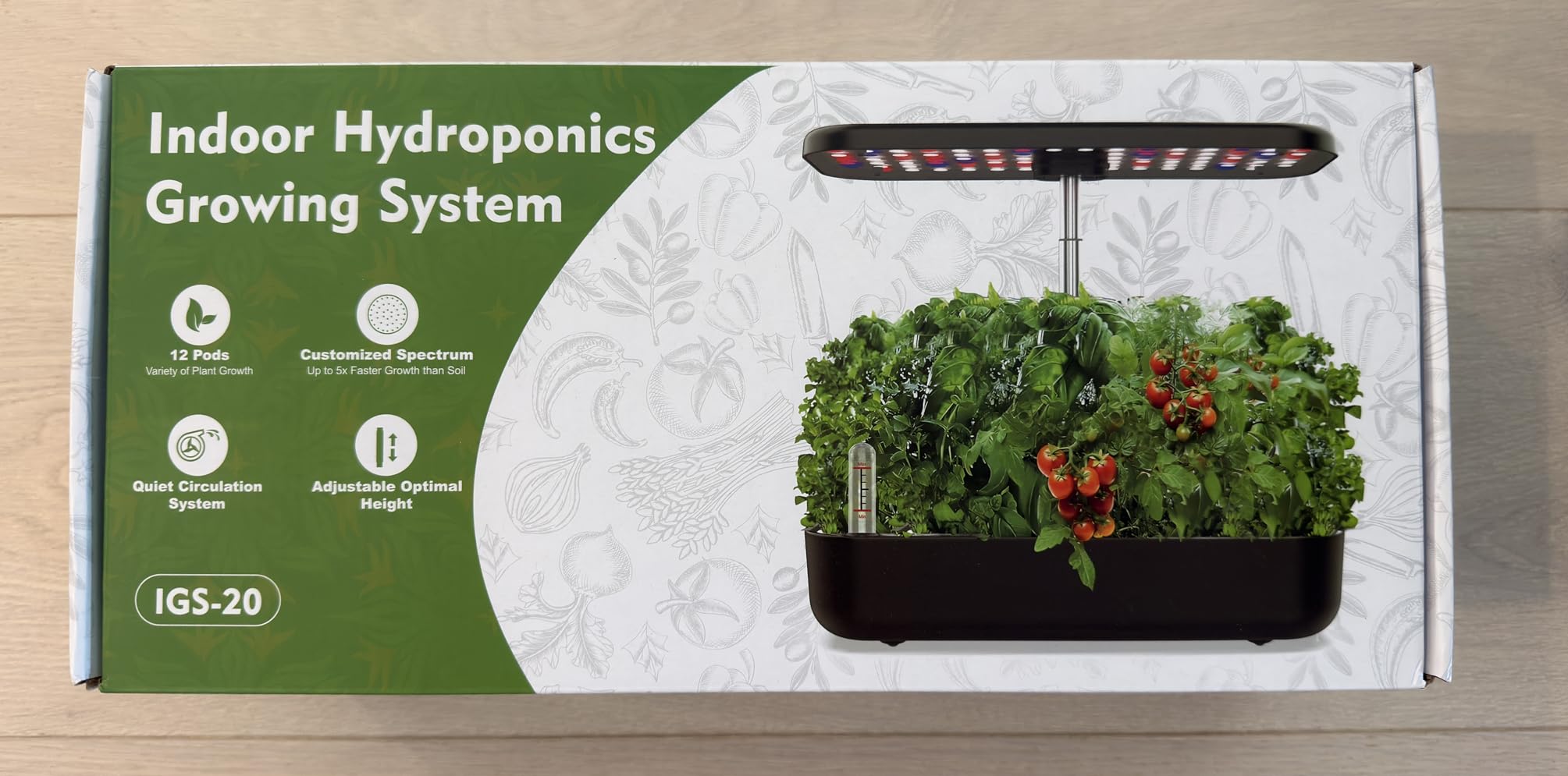 owltron Smart Hydroponics Growing System Kit, 15 Pods Indoor Herb Garden with 36W LED Grow Light & APP Control customer photo 2