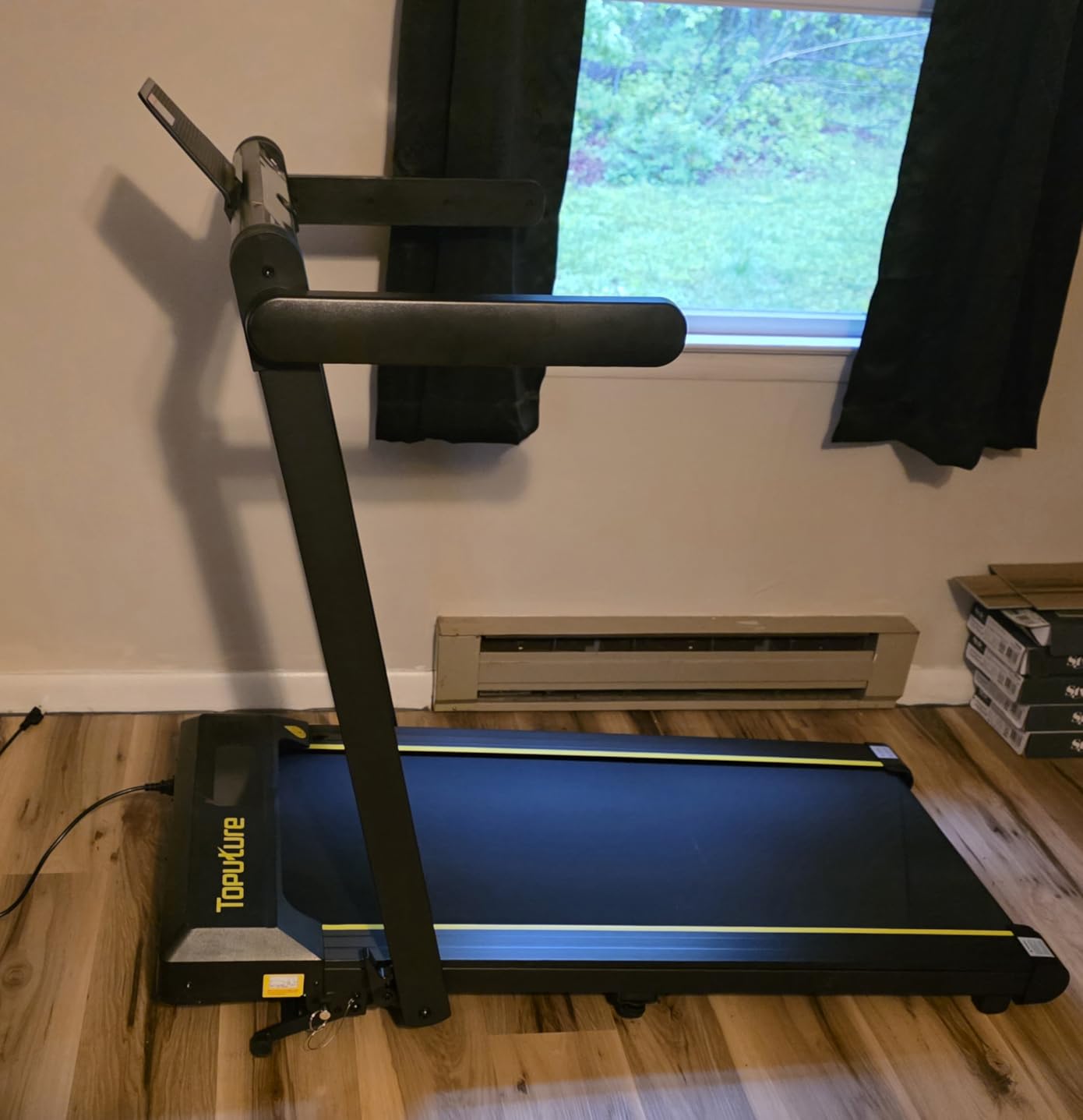 TOPUTURE Walking Pad Treadmill with 12% Incline, 4 in 1 Foldable Treadmill with Handle Bar for Home/Office, Under Desk Treadmills Portable Folding Walking Pad with App & Bluetooth Speaker, 0.6-10MPH customer photo 1