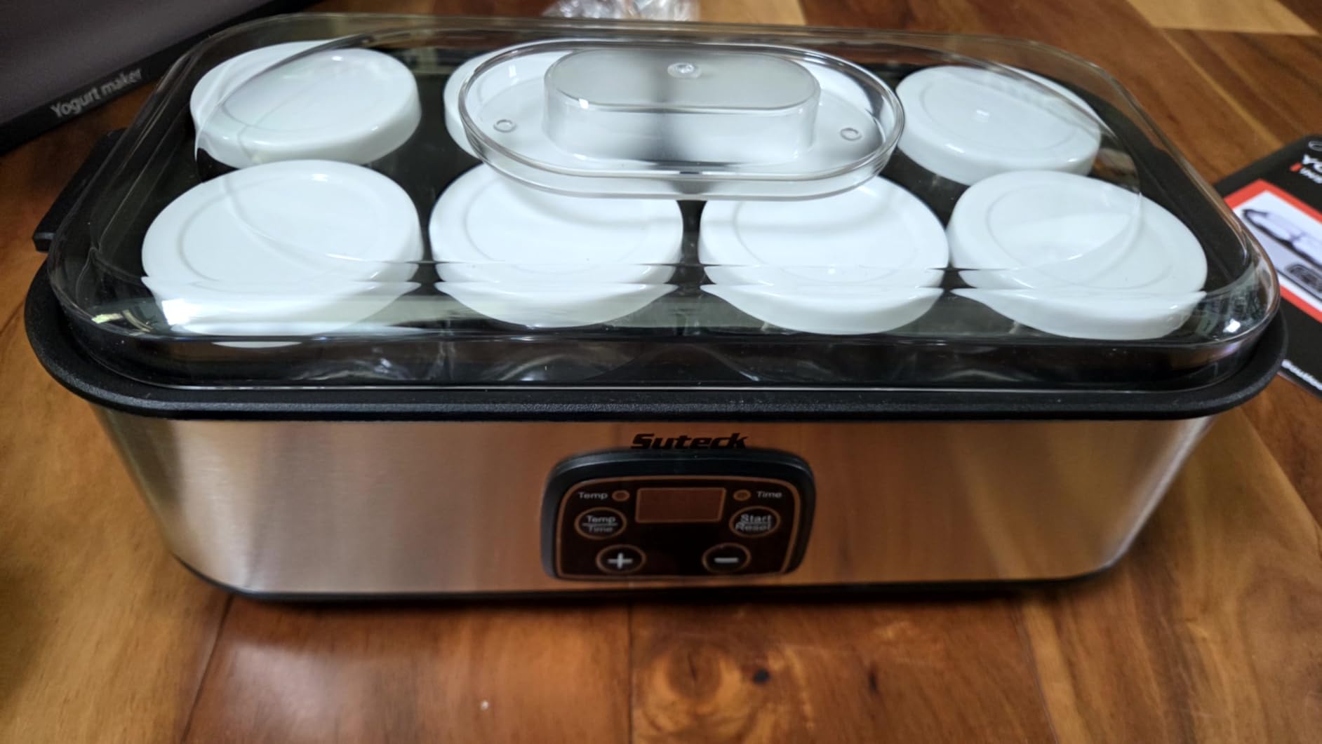 HOPERAN Yogurt Maker with Adjustable Time and Temp Control, Yogurt Maker Machine with Automatic Shut-Off & Constant Temper for Homemade Probiotic, Greek Yogurt, BPA-Free 48 oz 8 Jars (Silver) customer photo 1