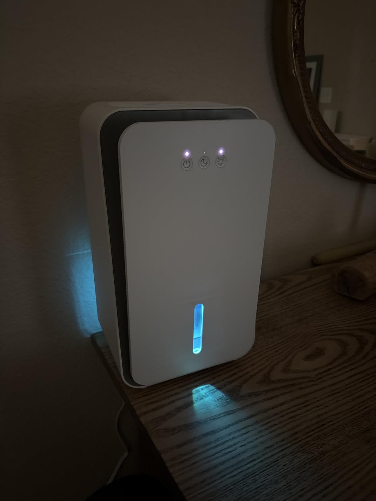 Dehumidifier for Home, 1000 sq.ft Dehumidifier for Basement Bathroom Bedroom with Auto Shut Off, Built-in Aromatherapy Diffuser, 7 Colors LED Light, Quiet Dehumidifiers with Sleep Mode (CS08-Cream) customer photo 2