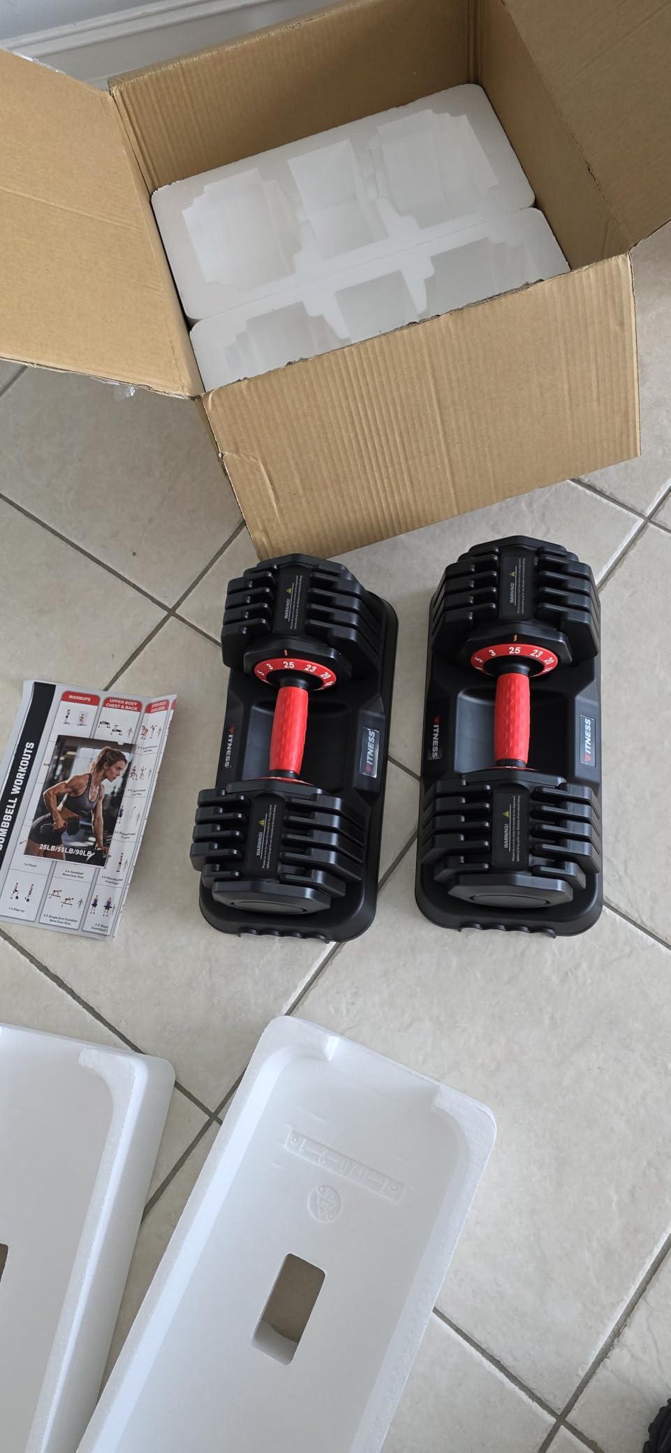 XDDIAS Adjustable Dumbbells Set of 2 for Strength Training, One-Hand Quick Adjust, 25/55/80/90 lbs Options, Anti-Slip Grip Handle, Compact Home Gym Weights for Men Women customer photo 2