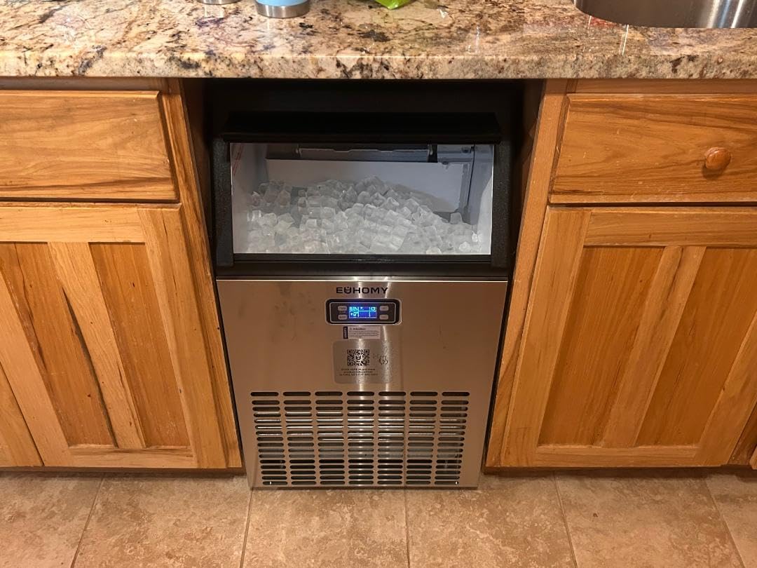 Commercial Ice Maker Machine - 110lbs Daily Production, 33lbs Ice Storage, Stainless Steel Freestanding & Under Counter Ice Maker, Ideal Ice Maker for Home/Bar/Restaurant/Outdoor Activities customer photo 1