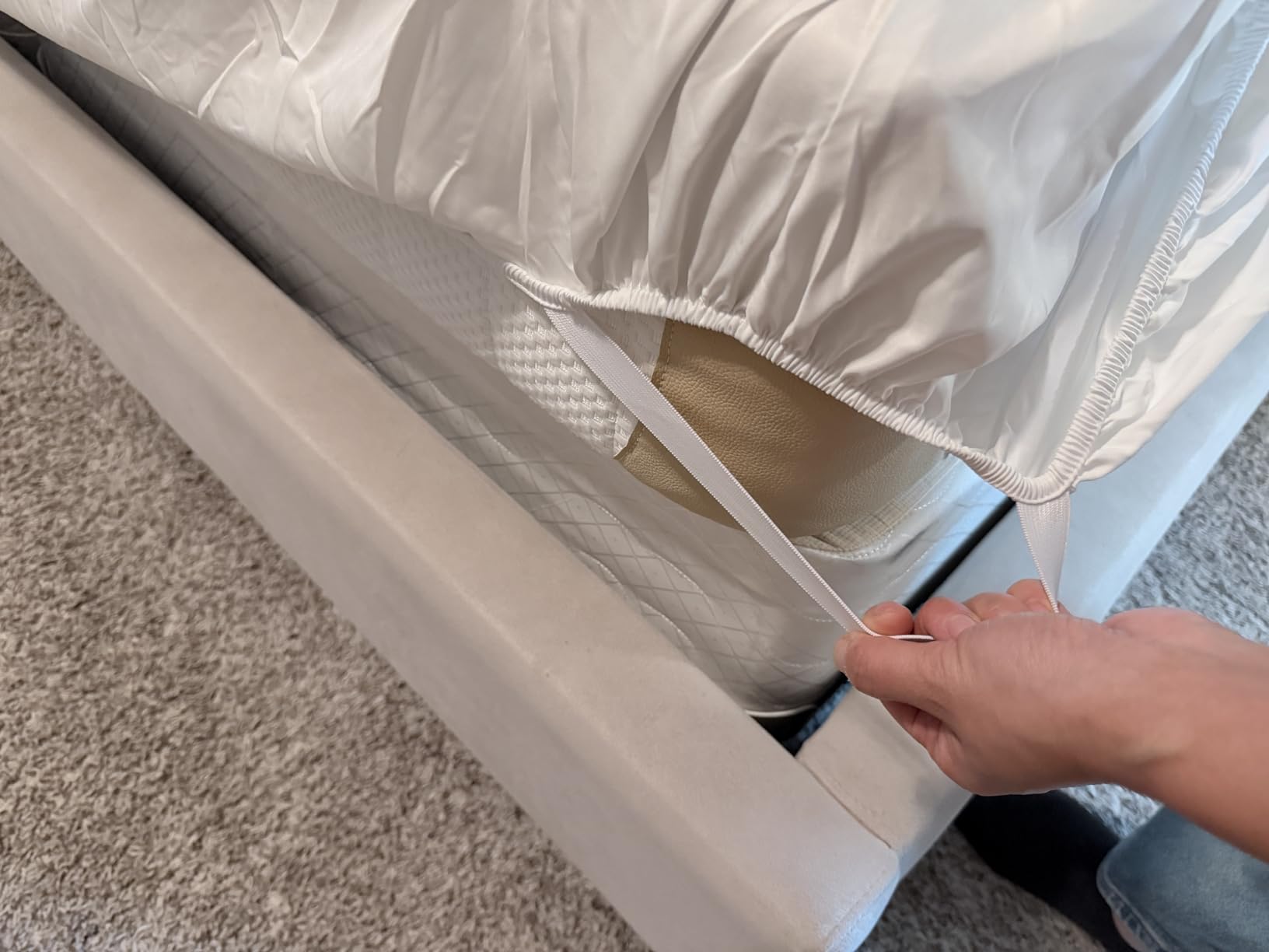 TWK 1200 TC 100% Egyptian Long-Staple Cotton Sheets King Size, Luxury Hotel Style Deep Pocket with Elastic Reinforced Seams Sheet Set, Soft & Comfy Natural Sheets(White King) customer photo 2