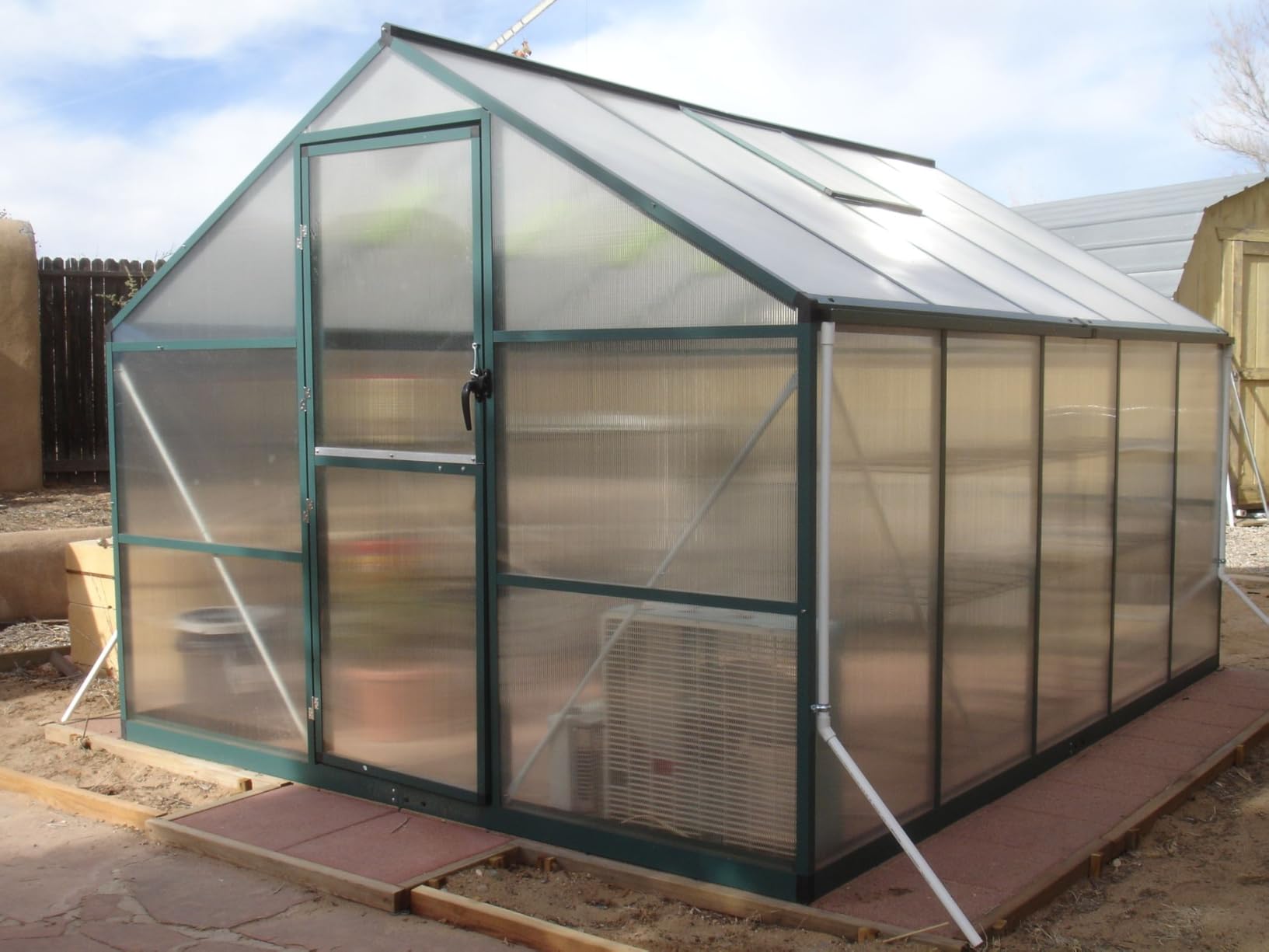 Garvee 6 x 10 FT Greenhouse, Greenhouses for Outside, Polycarbonate Greenhouse with Aluminum Frame, Lockable Door and Adjustable Roof Vent for Backyard, Green Houses for Outside Garden Backyard, Patio customer photo 2