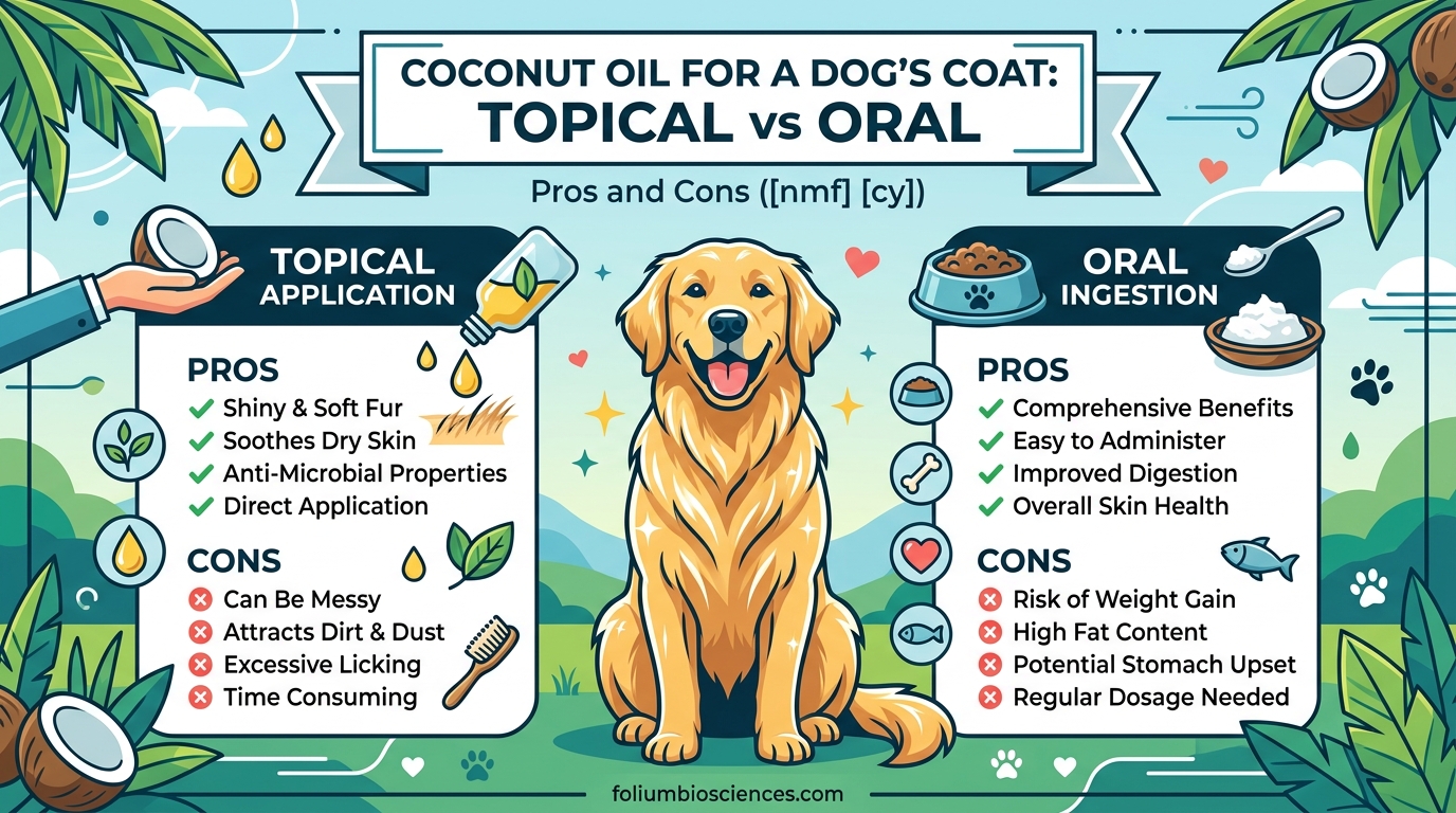 Coconut Oil for a Dog's Coat Topical vs Oral - Pros and Cons