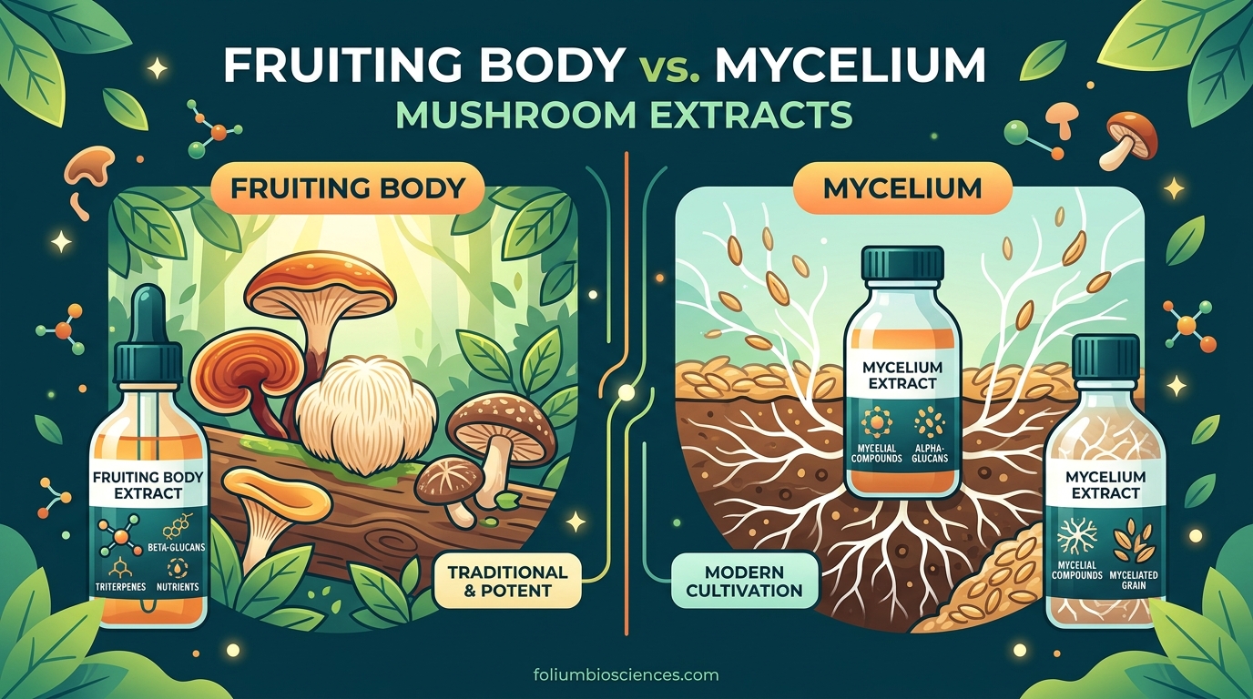Fruiting Body vs Mycelium Mushroom Extracts