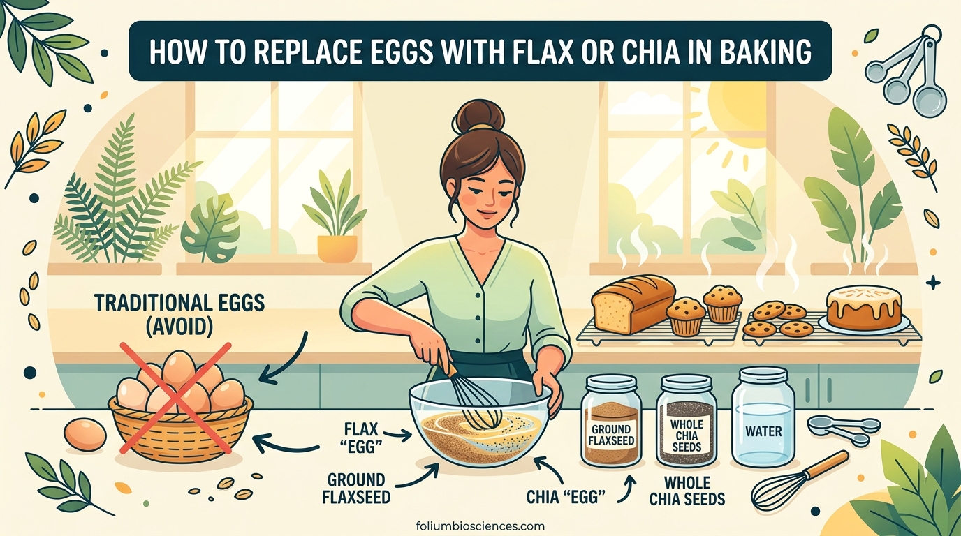How to Replace Eggs with Flax or Chia in Baking