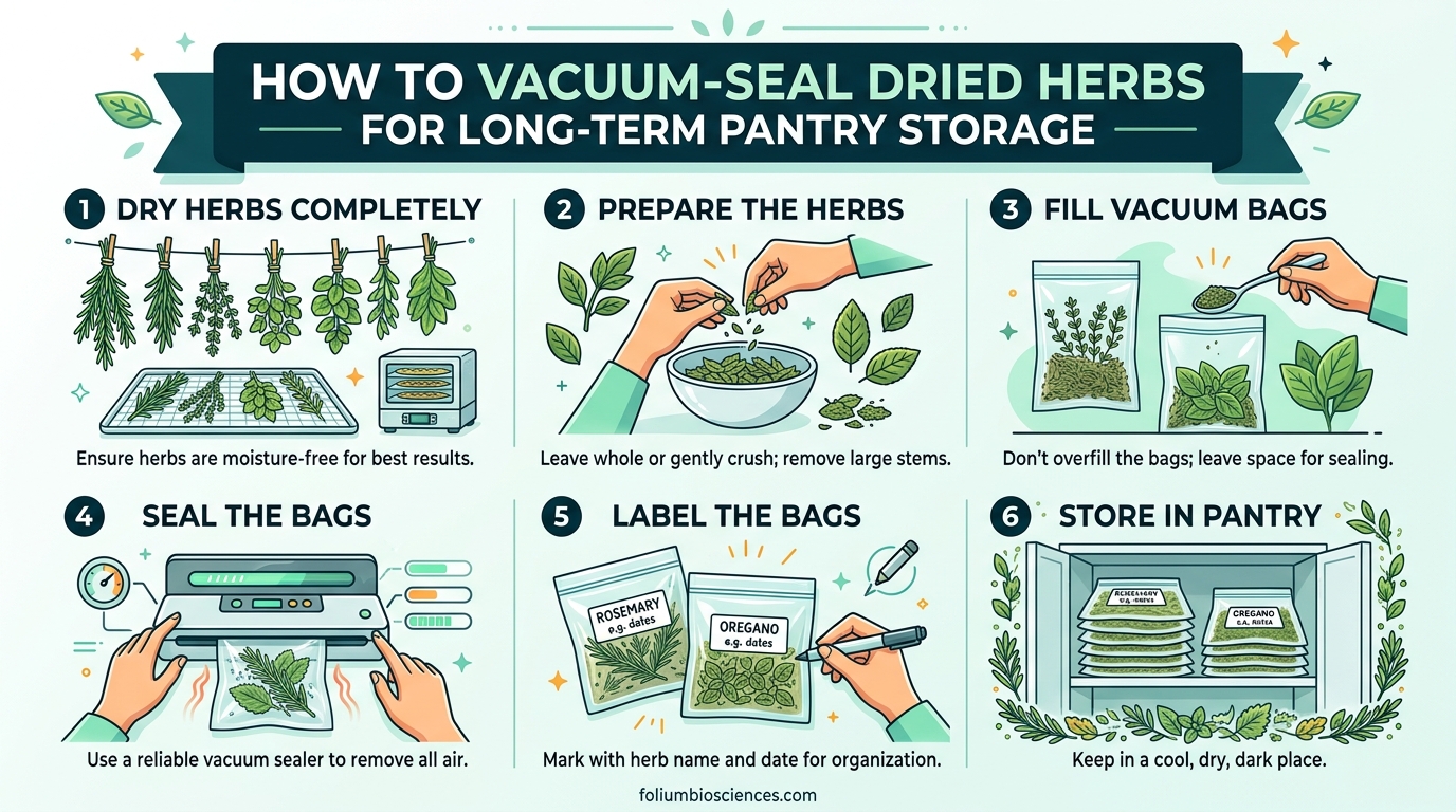 How to Vacuum-Seal Dried Herbs for Long-Term Pantry Storage