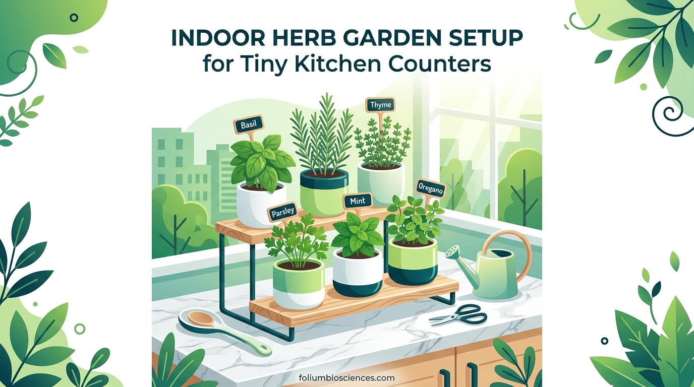 Indoor Herb Garden Setup for Tiny Kitchen Counters