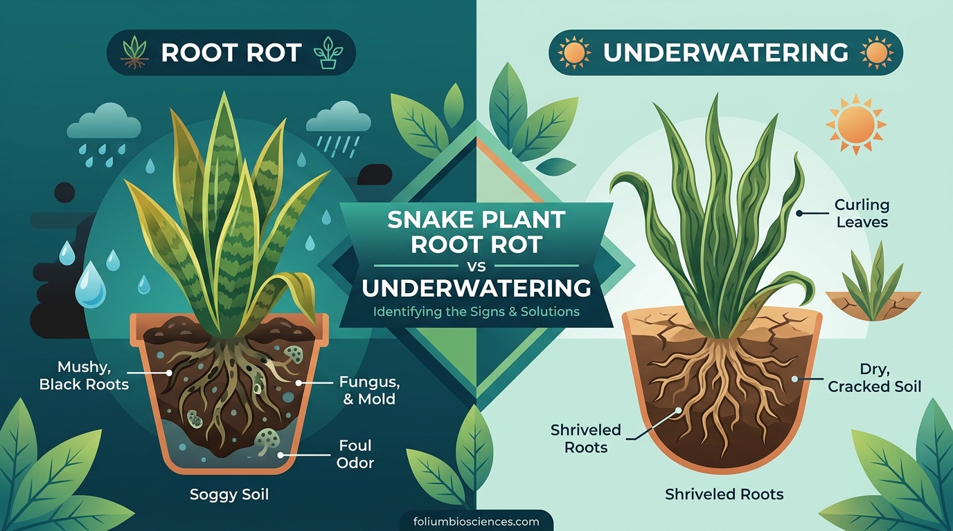 Snake Plant Root Rot vs Underwatering