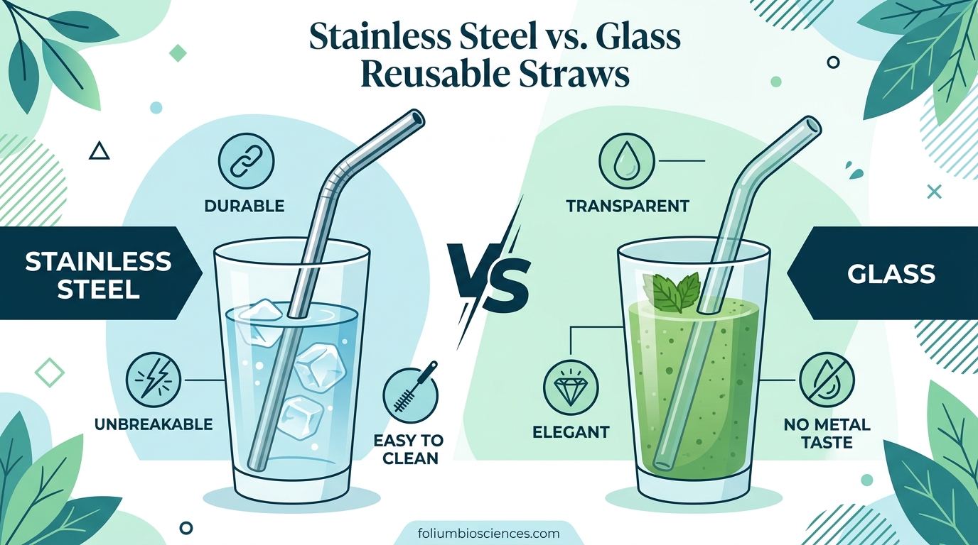 Stainless Steel vs Glass Reusable Straws