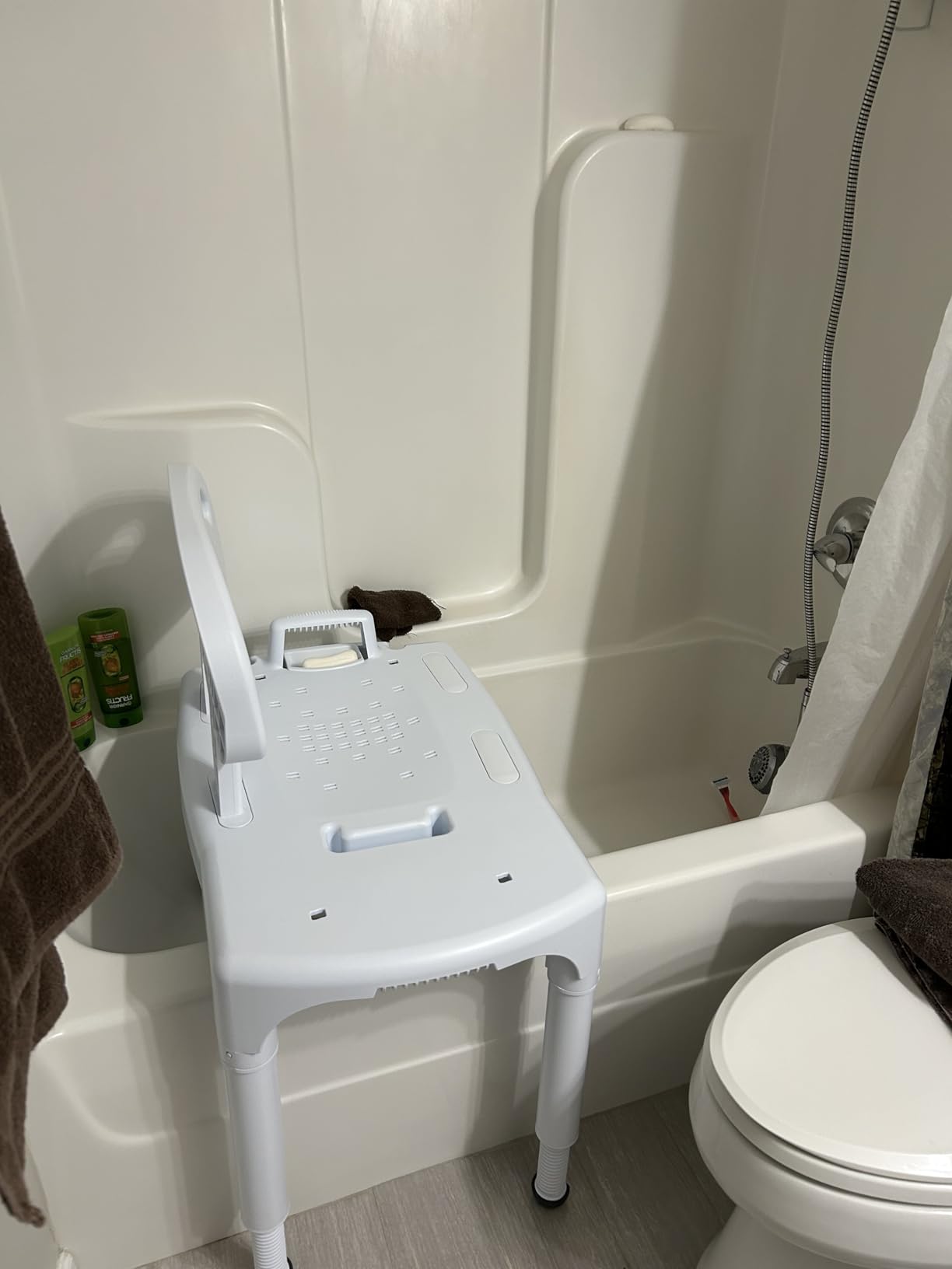 Carex Universal Tub Transfer Bench, Bath Seat with Backrest, Shower Chair for Elderly and Disabled, Transfer Bench & Shower Seat for Bathtub with Adjustable Legs, Converts to Right or Left Hand Entry customer photo 2
