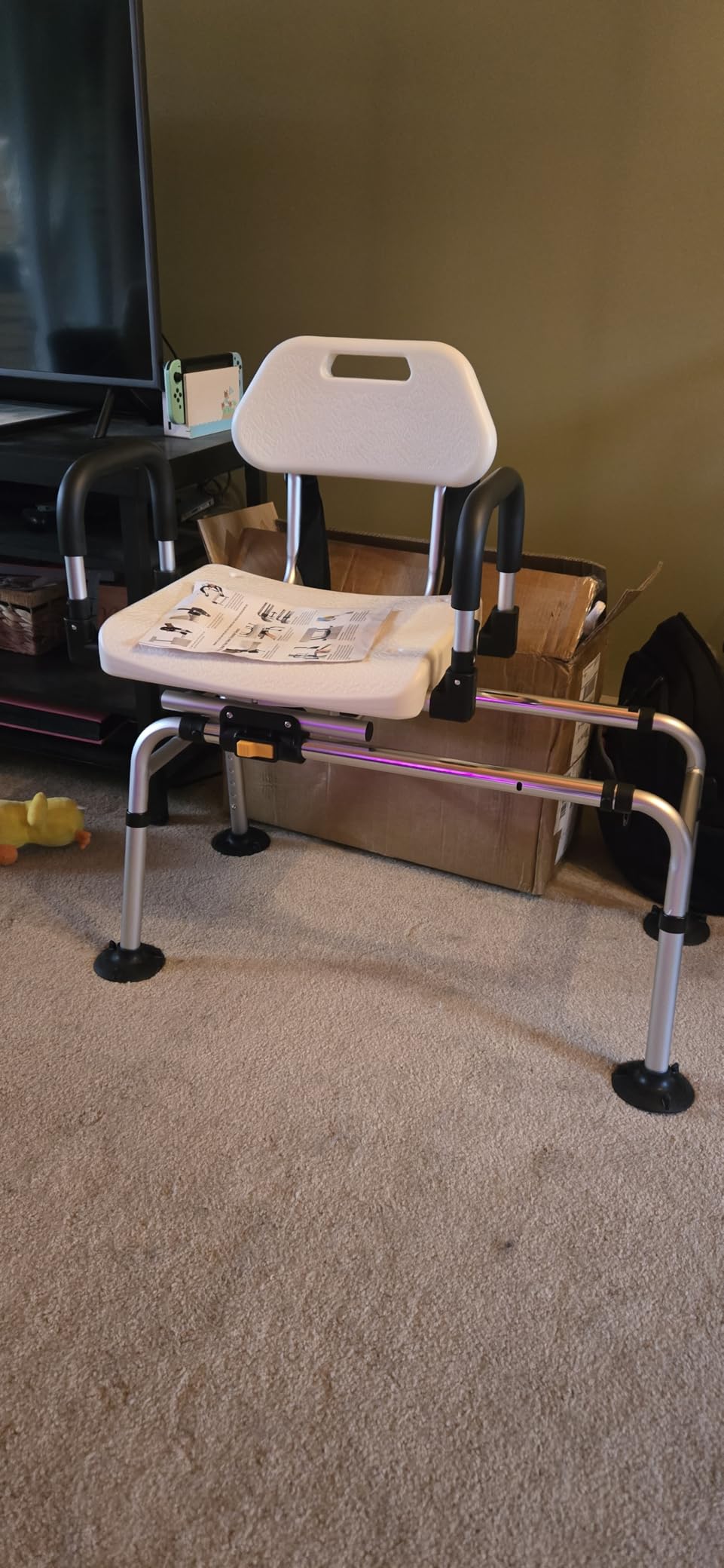 DMI Tub Transfer Bench and Shower Chair with Non Slip Aluminum Body, FSA Eligible, Adjustable Seat Height, Holds up to 400 Lbs customer photo 1