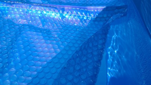 Intex 28015E Solar Pool Cover: for 18ft Round Easy Set and Metal Frame Pools - Insulates Pool Water - Reduces Water Evaporation - Keeps Debris Out - Reduces Chemical Consumption customer photo 1