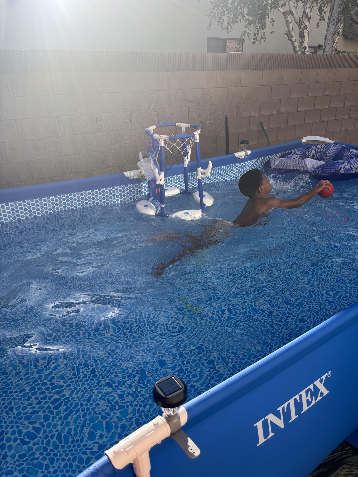 INTEX Rectangular Frame 14 ft 9 in x 7 ft 3 in x 33 in Above Ground Pool, Swimming Pool with Steel Frame, Pump Not Included customer photo 2