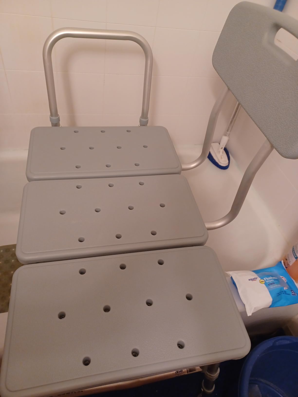 Drive Medical Tub Transfer Bench for Bathtub - Safer, Independent Bathing Aid - Height Adjustable Bench - Sturdy Aluminum Construction - Comfortable Backrest Support - 350 Lb Capacity customer photo 2