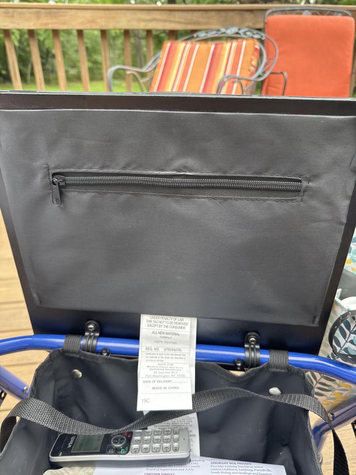 Drive Medical Aluminum Rollator Walker - Fold Up - Padded Seat - 6 Inch Wheels - Lightweight Portable Design - Indoor Outdoor Mobility Aid - Blue customer photo 2