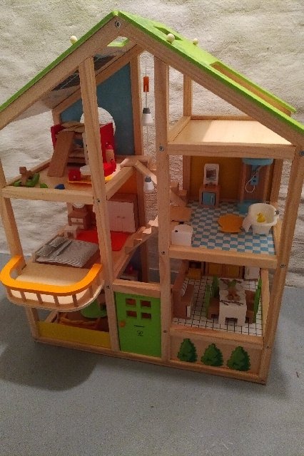 Hape All Seasons Kids Wooden Dollhouse - Award Winning 3 Story Dolls House Toy with Furniture, Accessories, Movable Stairs and Reversible Season Theme customer photo 2