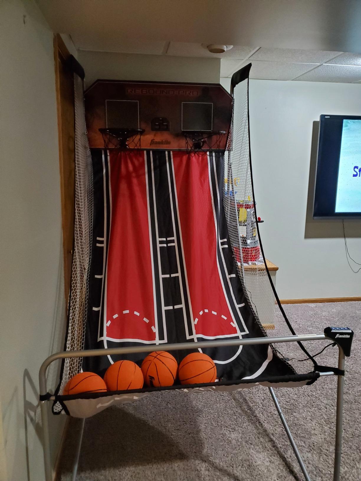 Franklin Sports Indoor Double Basketball Hoop Game - Electronic Scoreboard + 4 Basketballs - 2 Player Shooting Arcade customer photo 1