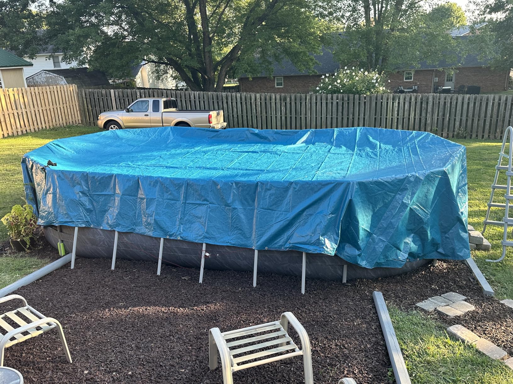 Robelle 12 x 24 ft Heavy Duty Blue Winter Oval Pool Cover for Above Ground Pools, 4 ft Overlap (16 x 28 ft Cover Size), Solid 8 x 8 Scrim, 2.36 oz/yd2, 10-Year Warranty customer photo 2