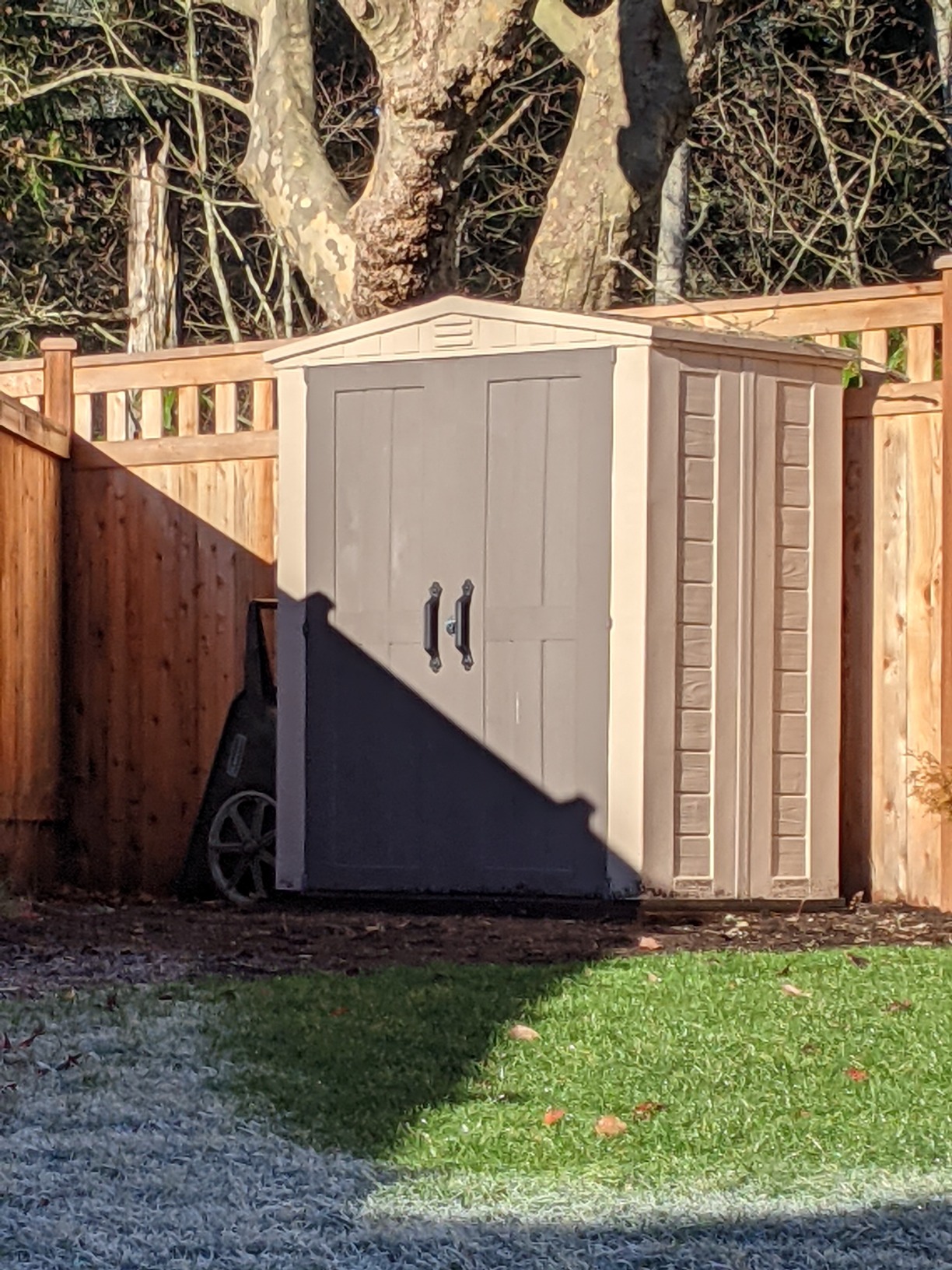 Keter Factor 6x3 Outdoor Storage Shed Kit - Perfect to Store Patio Furniture, Garden Tools, Bike Accessories, Beach Chairs and Push Lawn Mower, Taupe & Brown customer photo 2