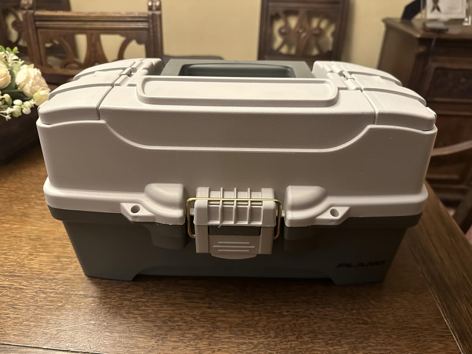 Plano 3-Tray Tackle Box with Dual Top Access, Dark Green Metallic/Off White, Premium Tackle Storage customer photo 2