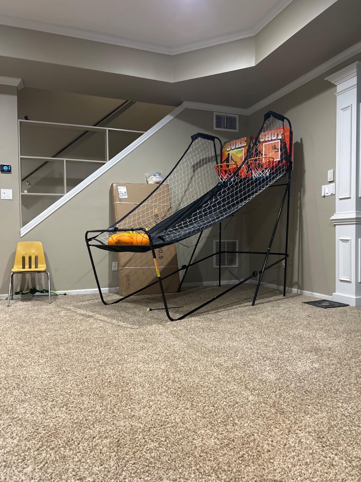 Hathaway Sure Shot 81-in Dual Basketball Arcade Game for Game Room - with LED Scoring, Foldable Indoor Basketball Game Design, Steel Frame, 8 Game Modes, Pump & Dual Hoops - Orange/Black Finish customer photo 2