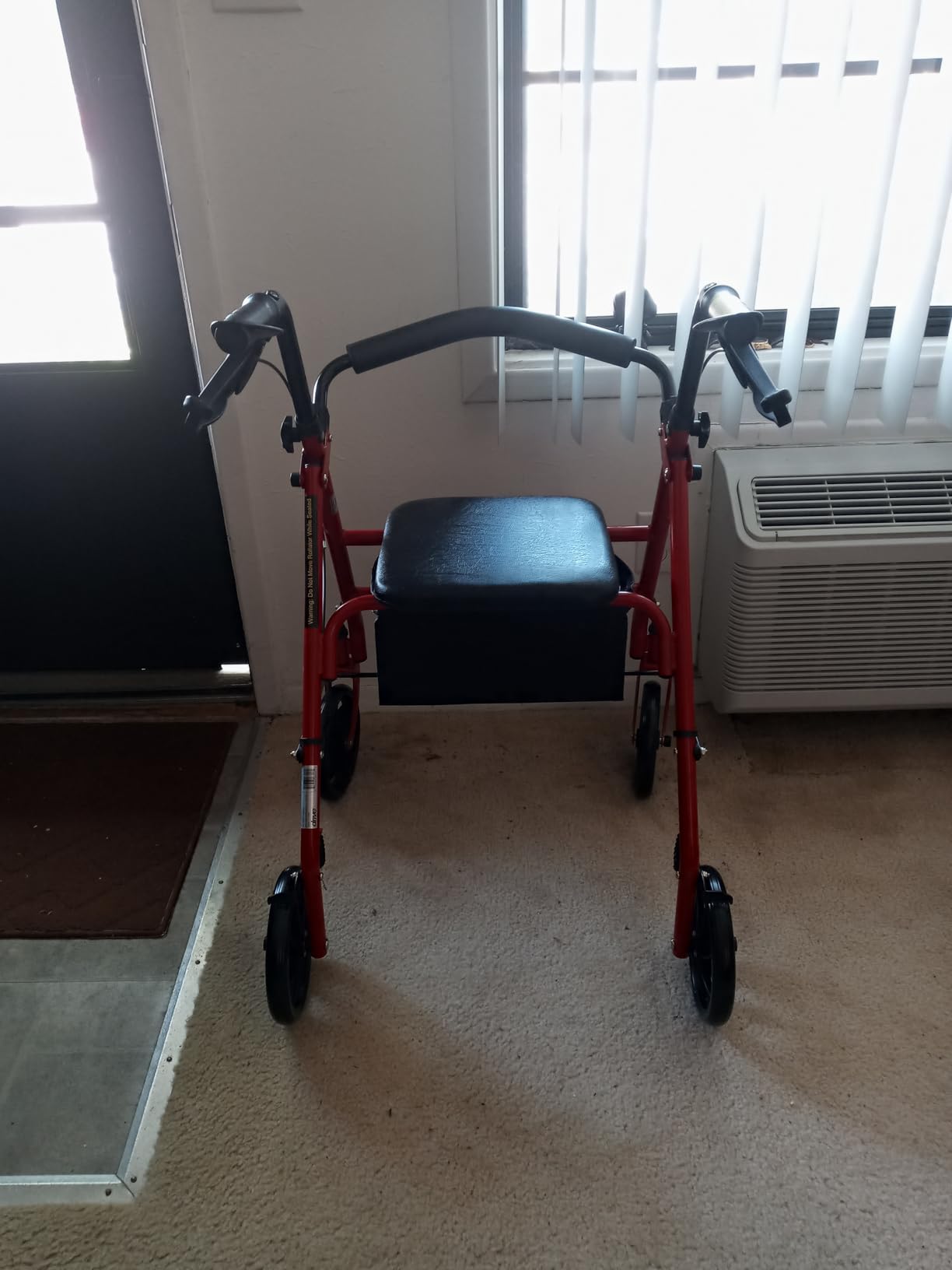 Drive Medical Rollator Walker with Seat - Stable Mobility Support - Height Adjustable - Durable Steel Frame Construction - Smooth 7.5