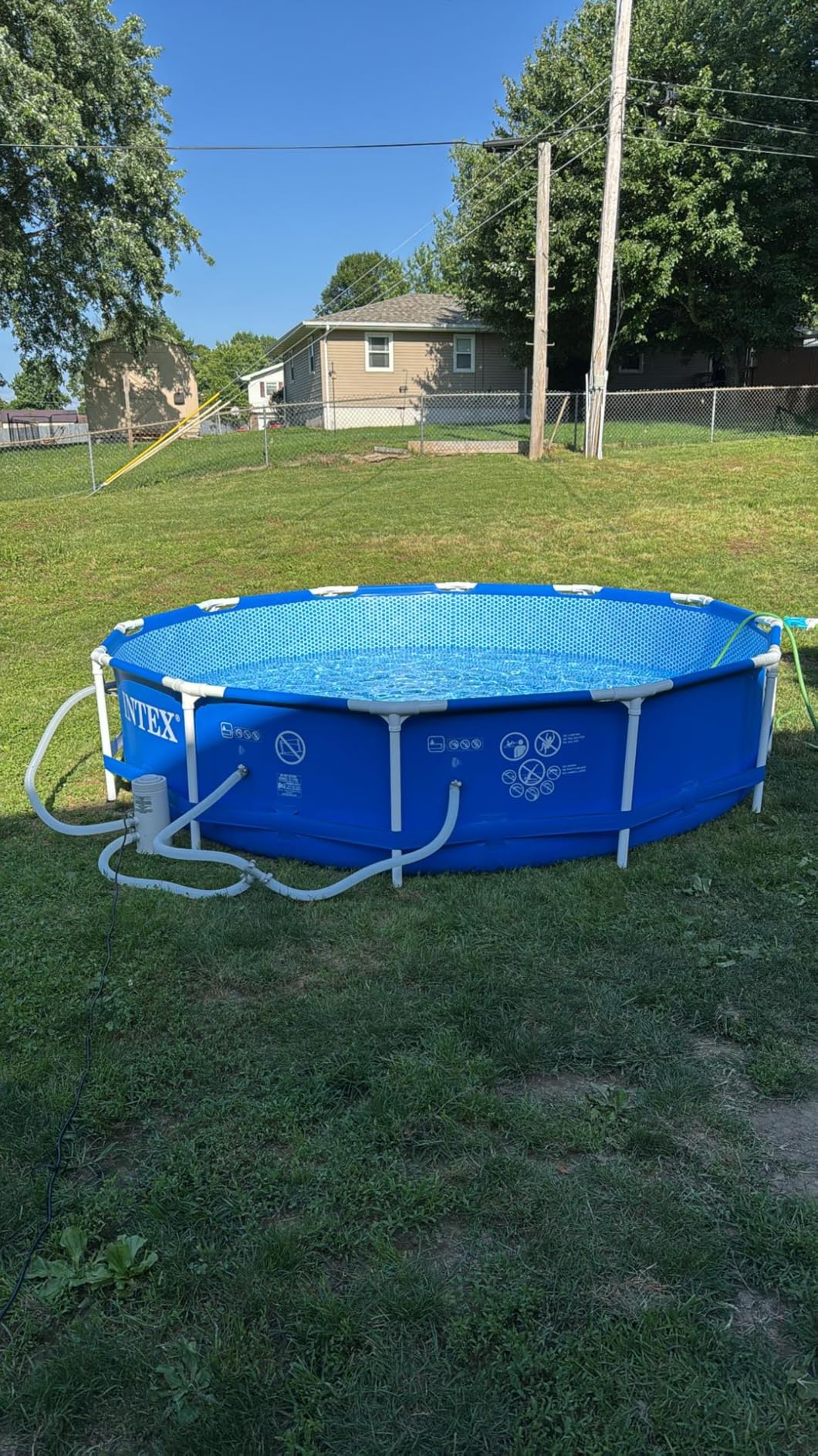 INTEX Metal Frame 12 ft x 30 in Above Ground Pool Set, Round Swimming Pool with Steel Frame, 530 GPH Cartridge Filter Pump, and Type A Filter Cartridge customer photo 1