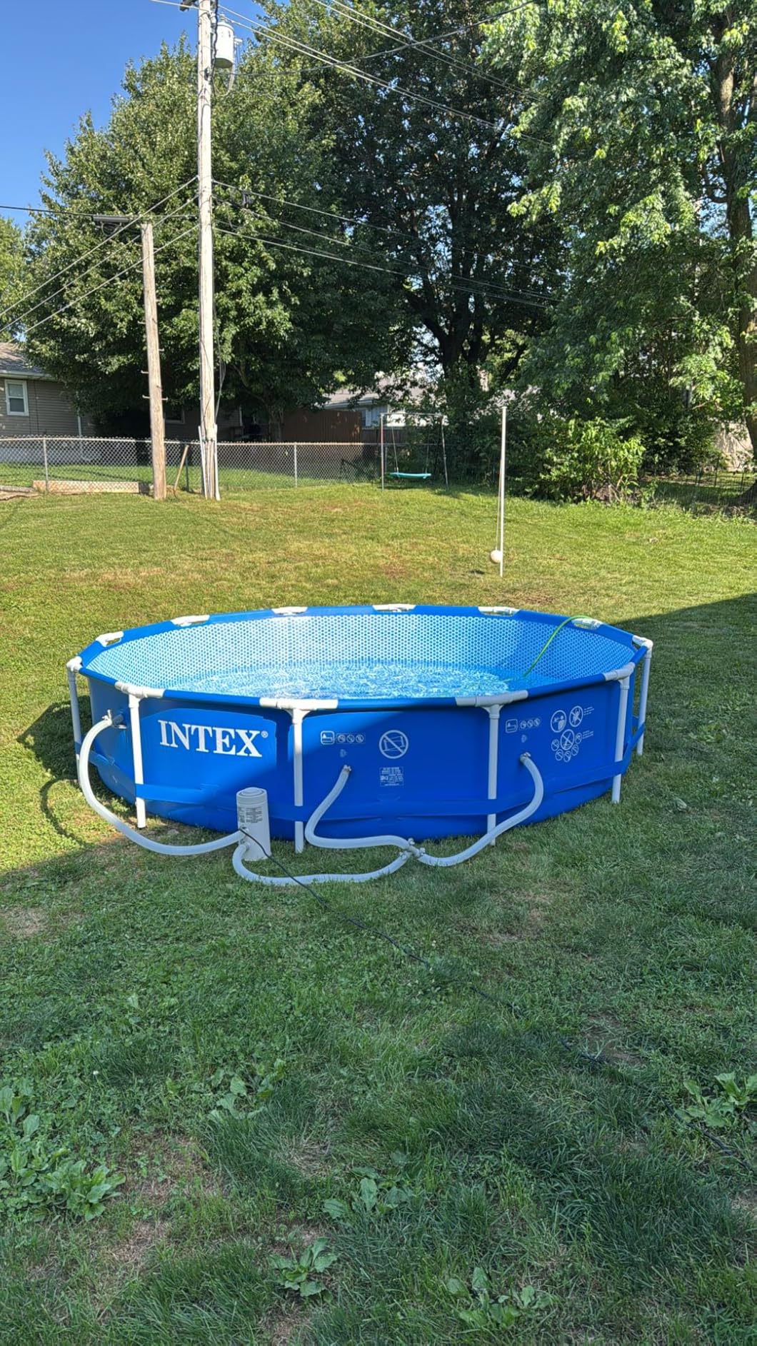 INTEX Metal Frame 12 ft x 30 in Above Ground Pool Set, Round Swimming Pool with Steel Frame, 530 GPH Cartridge Filter Pump, and Type A Filter Cartridge customer photo 2