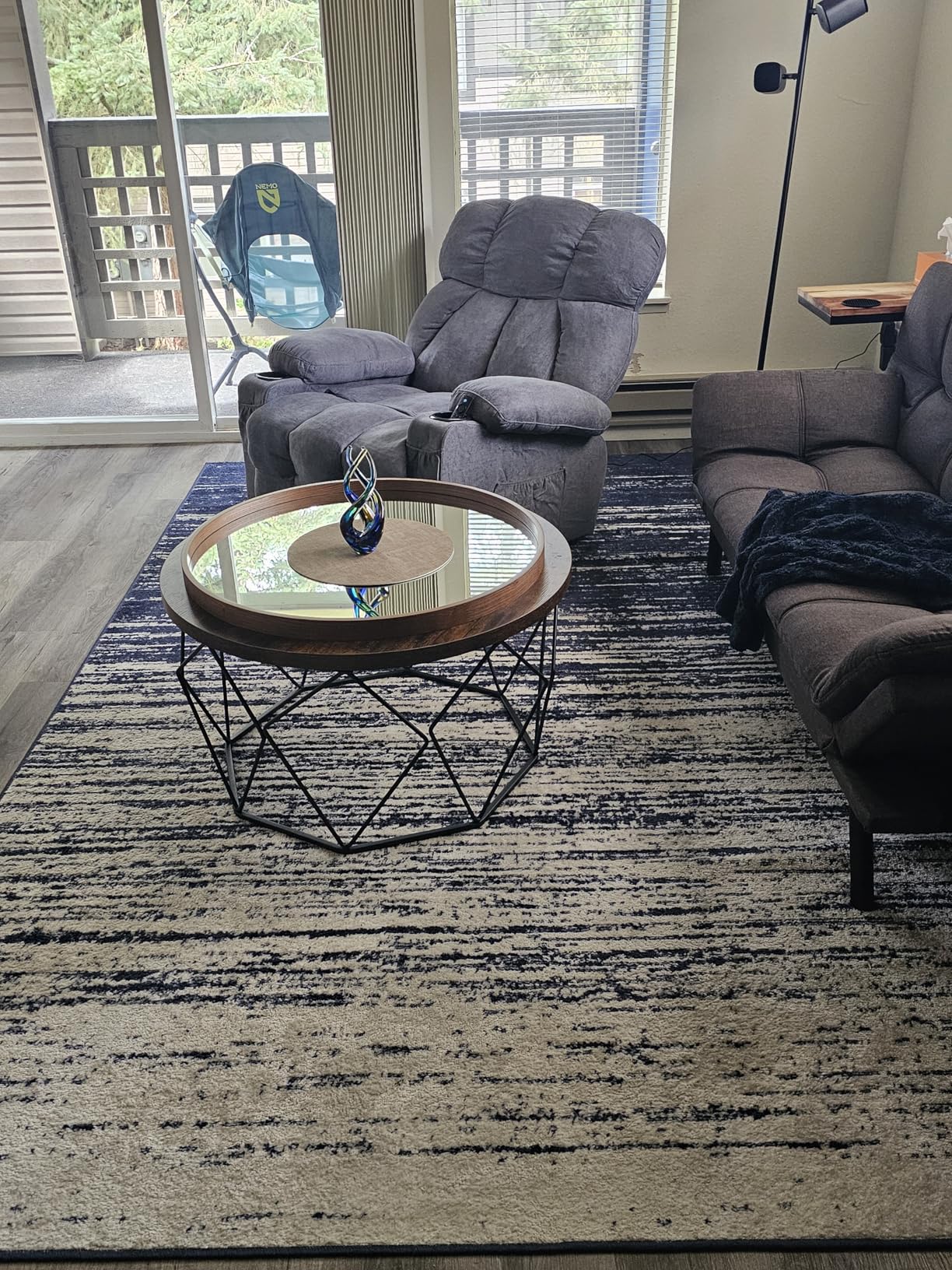 SAFAVIEH Area Rug 9x12 - Adirondack Collection - Large - Ivory & Silver, Modern Ombre Design, Non Shedding & Easy to Clean, Ideal for Living Room, Bedroom, Office, Dining Space (ADR113B) customer photo 2