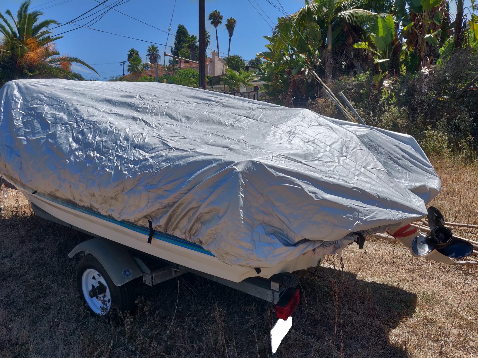 iCOVER Trailerable Boat Cover- 17'-19' Heavy Duty Waterproof Tarp Covers with Storage Bag, Fits V-Hull, Fish&Ski, Pro-Style, Fishing, Runabout, Bass Boats, up to 17ft-19ft Long X 96