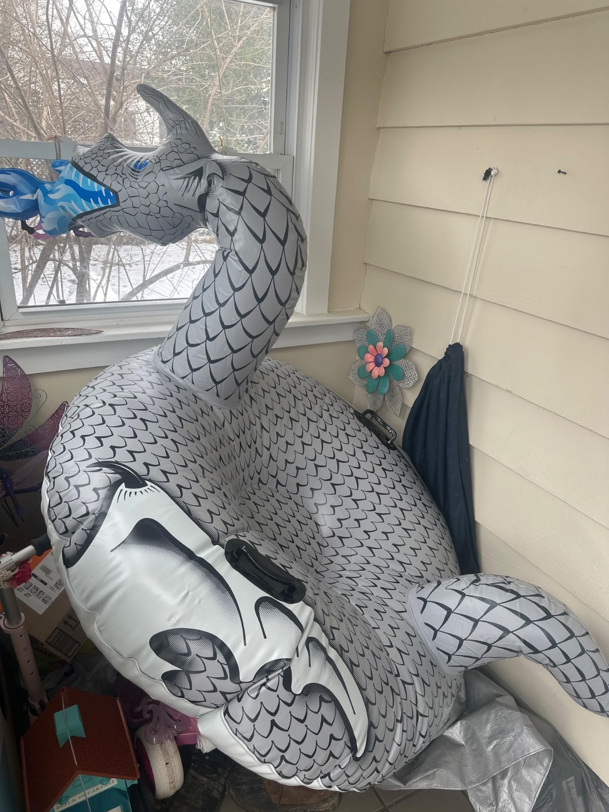 GoFloats Winter Snow Tubes - Choose from Unicorn, Disney's Frozen, Ice Dragon, Polar Bear, Penguin, Flamingo - Inflatable Sled for Kids and Adults customer photo 1