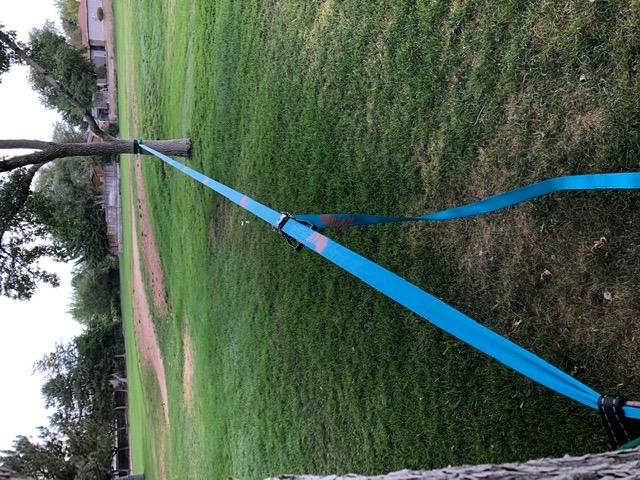 Complete Ninja Slackline Kit - 60ft Slack Line for Backyard for Kids & Adults - Wider Tree Protectors Slackline Kit for Ninja Warrior Obstacle Course for Kids Outdoor Playset (Essential Kit - Blue) customer photo 2