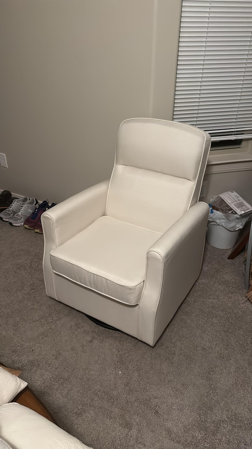 Delta Children Blair Slim Nursery Glider Swivel Rocker Chair, Charcoal customer photo 2