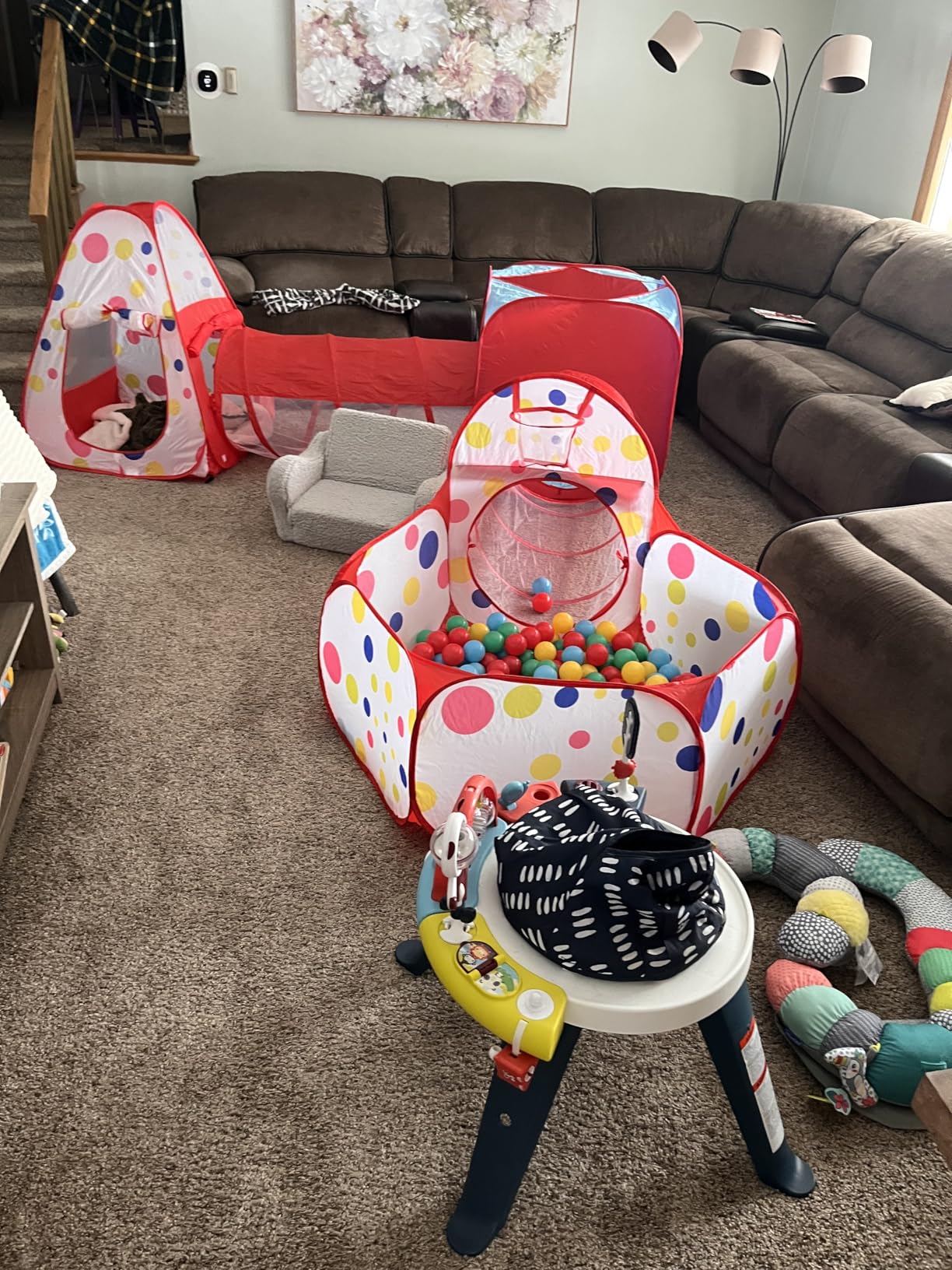 Playz 5pc Kids' Play Tents & Tunnels - Ball Pit for Toddlers, Basketball Hoop, Crawling Tubes, Pop-Up Playhouses, Baby Obstacle Course for Indoor or Outdoor Use customer photo 2
