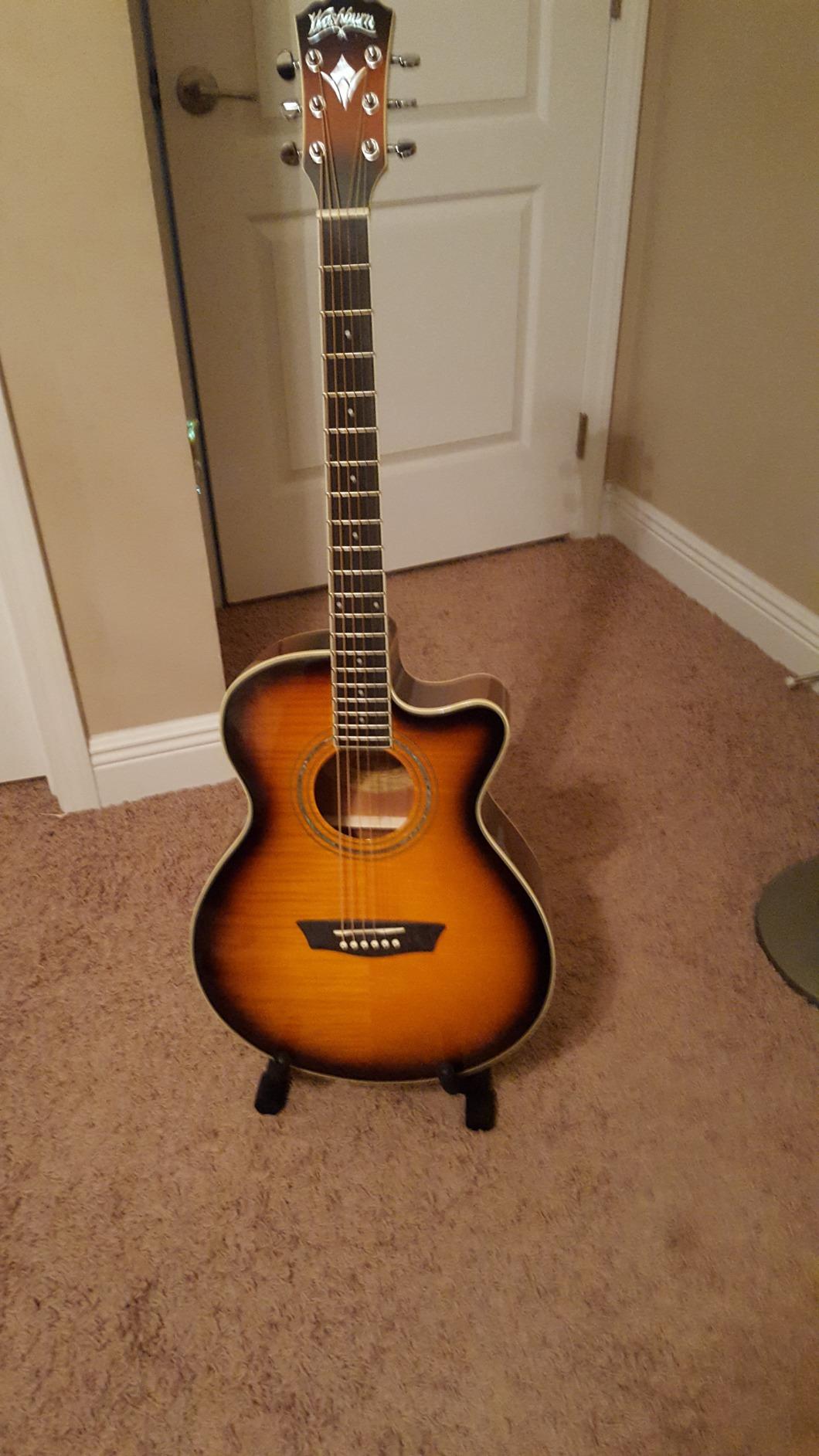 Washburn Festival EA15 Mini Jumbo Cutaway Acoustic Electric Guitar, Tobacco Burst customer photo 2