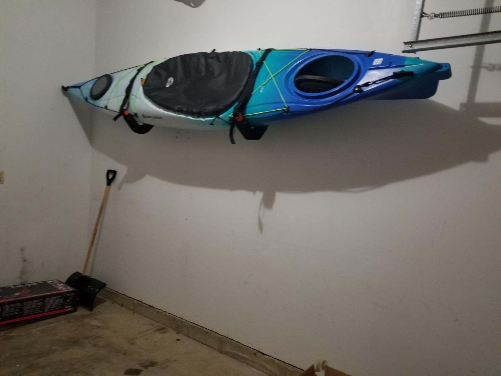 Kayak Storage Hooks - Set of 2 Wall Mount Garage Hangers - 125lbs Capacity Rack for Paddleboards, Surfboards, or Snowboards by Rad Sportz (Orange) customer photo 2
