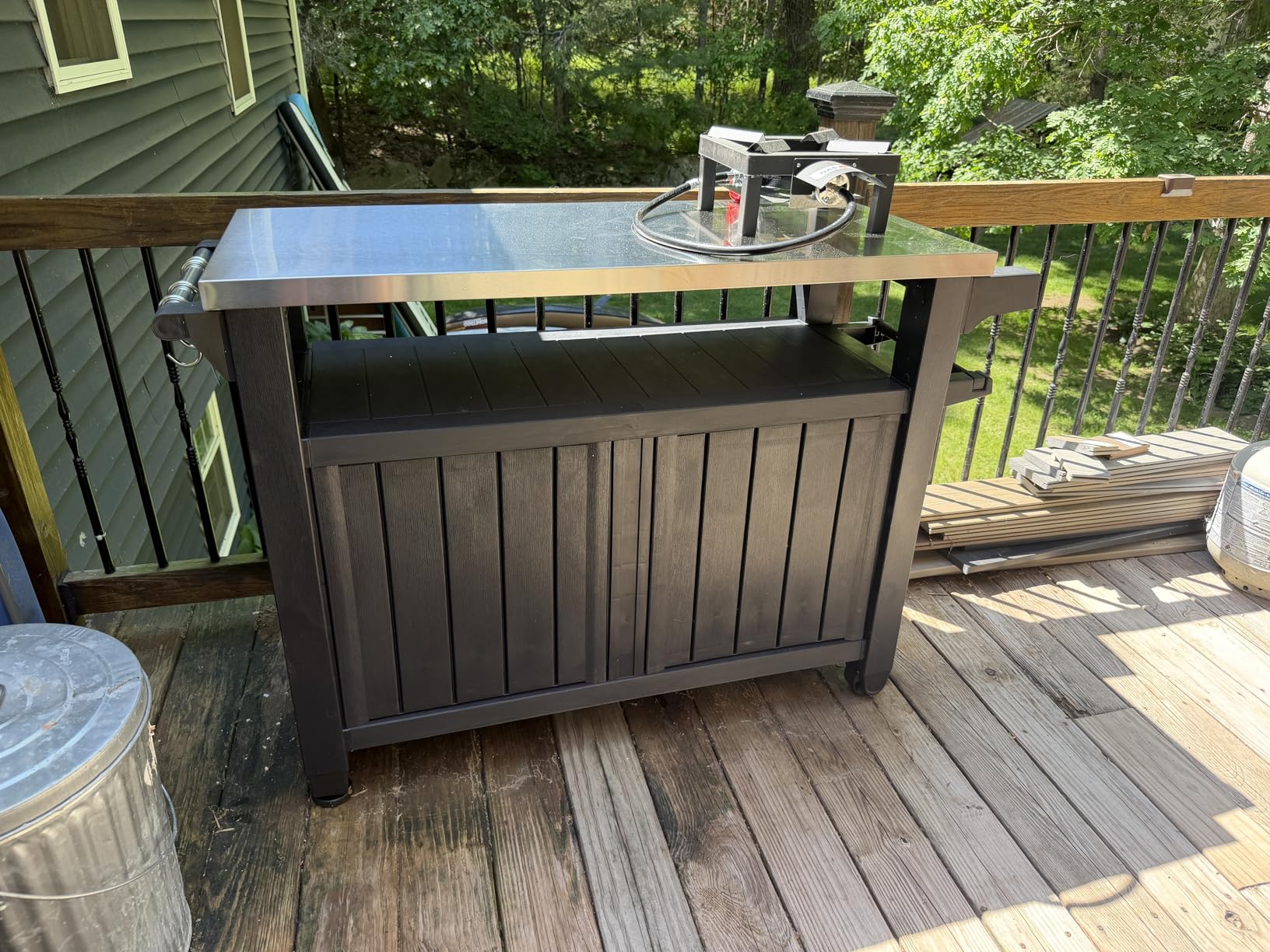 Keter Unity XL Portable Outdoor Table with Stainless Steel Top for Kitchen Prep and Outdoor Storage Cabinet for Grilling Accessories, Dark Grey customer photo 1