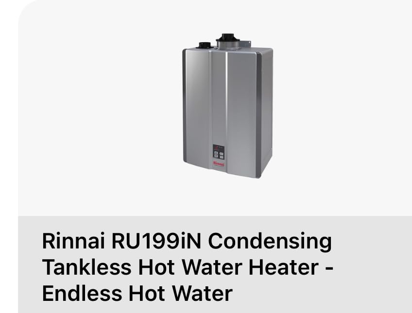 Rinnai RU199iN Condensing Tankless Hot Water Heater, 11 GPM, Natural Gas, Indoor Installation customer photo 2