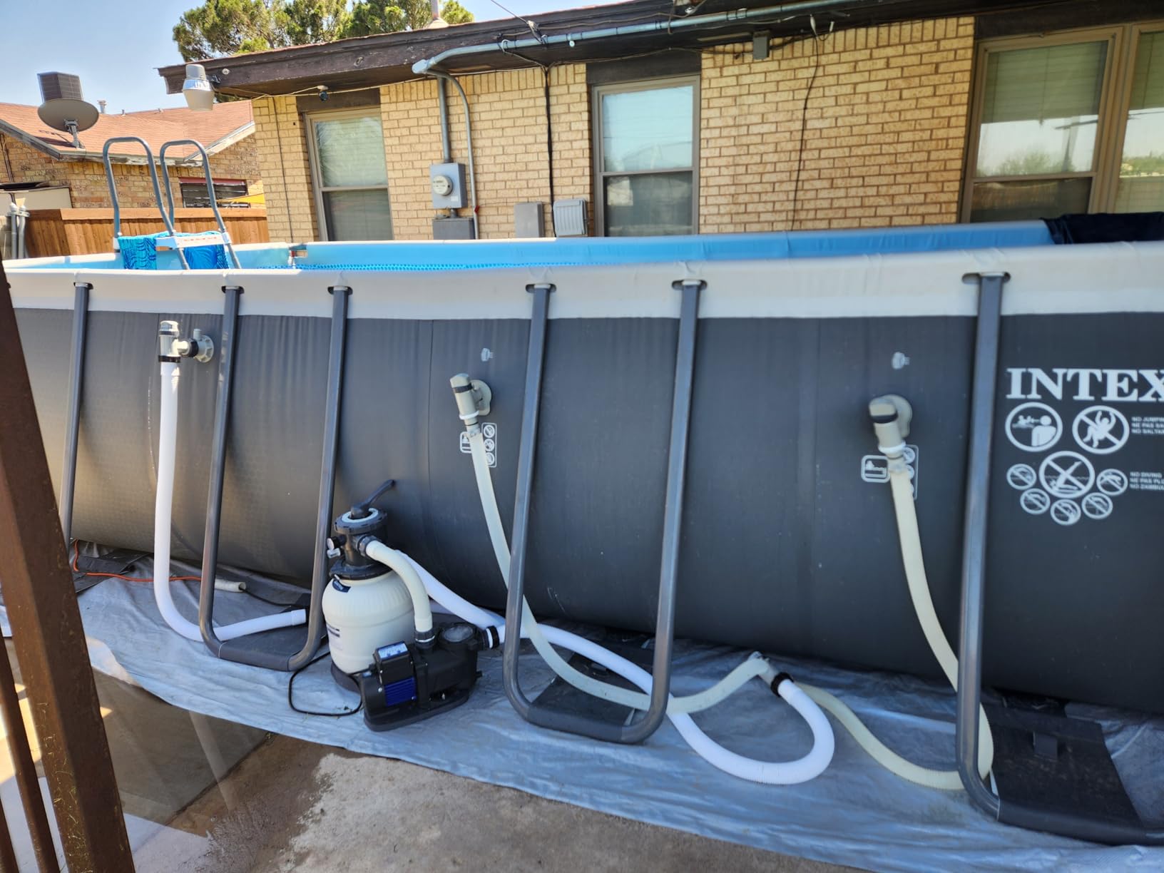 INTEX Ultra XTR 18 ft x 9 ft 52 in Above Ground Pool Set, Rectangular Swimming Pool with Steel Frame, 1500 GPH Sand Filter Pump, Ladder, Cover, & Ground Cloth customer photo 1