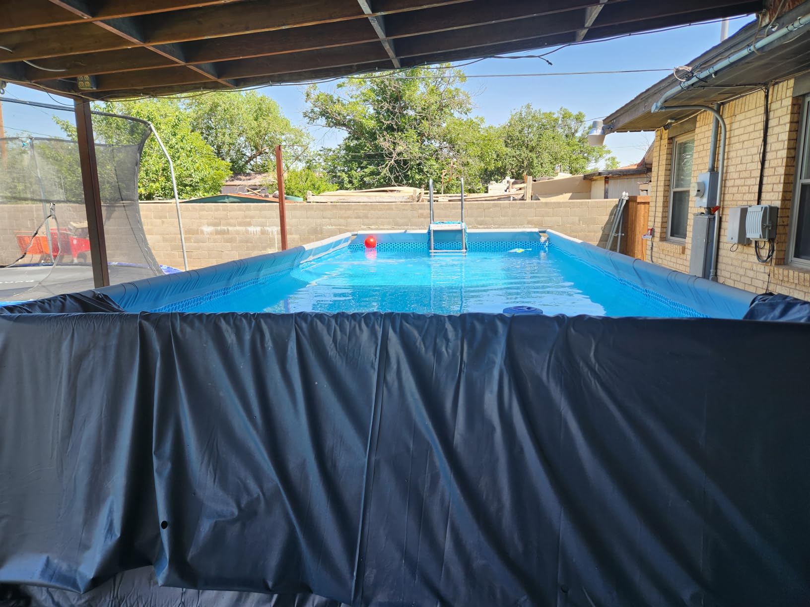 INTEX Ultra XTR 18 ft x 9 ft 52 in Above Ground Pool Set, Rectangular Swimming Pool with Steel Frame, 1500 GPH Sand Filter Pump, Ladder, Cover, & Ground Cloth customer photo 2