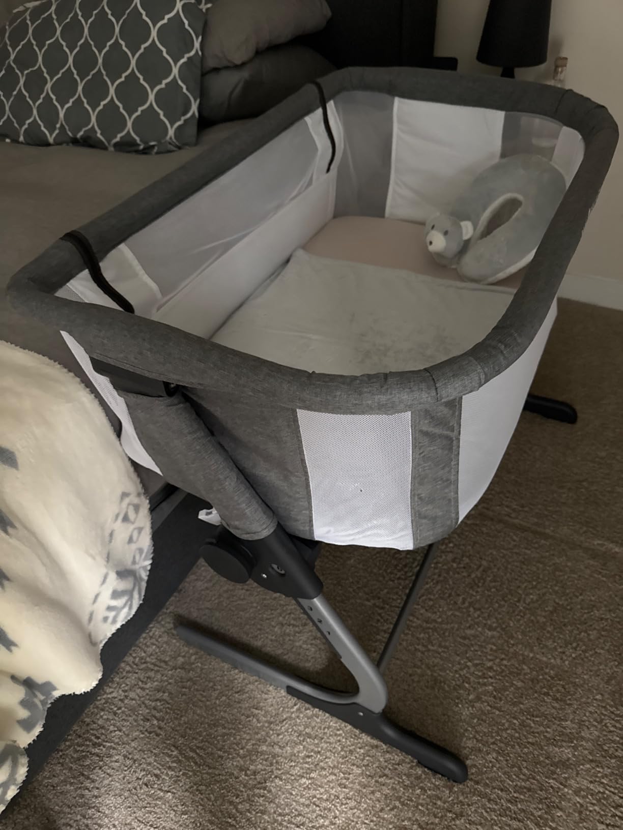 Baby Delight Beside Me Dreamer Bassinet | Bedside Sleeper | 6-Position Height Adjustment | Charcoal Tweed customer photo 2