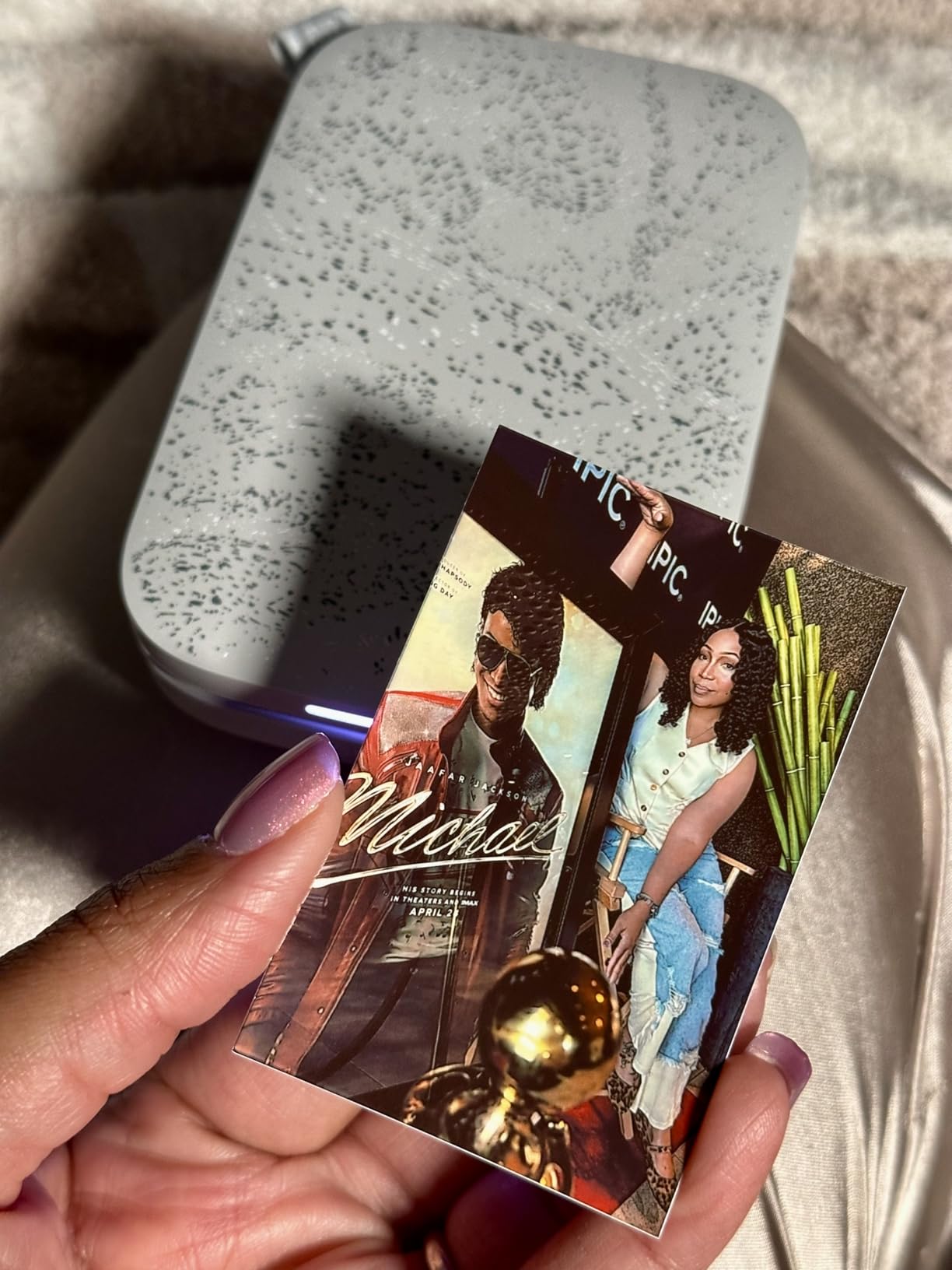 HP Sprocket Portable Photo Printer (2nd Edition) - Instantly print 2x3 sticky-backed photos from your phone - Luna Pearl (1AS85A) customer photo 2