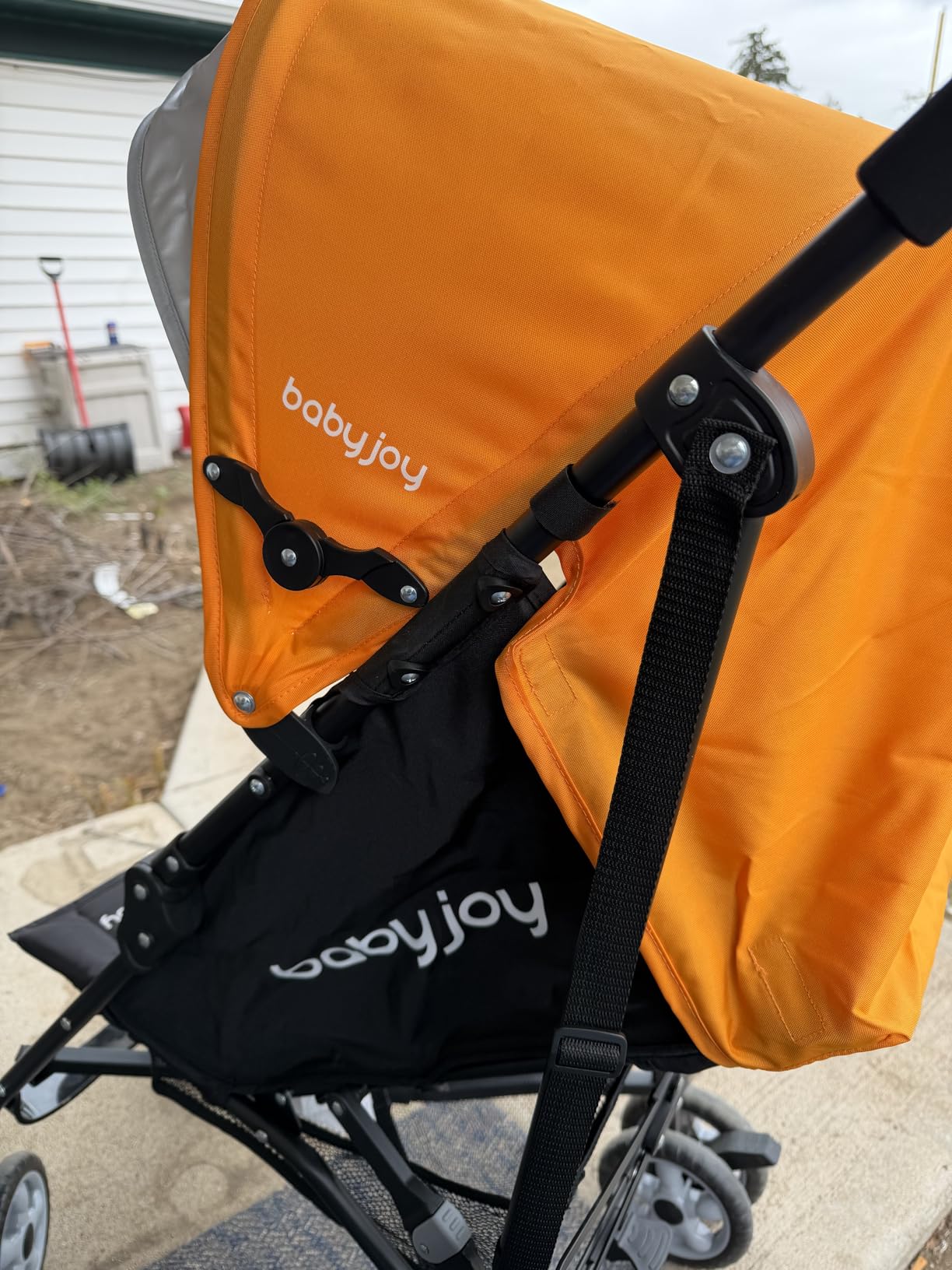 HONEY JOY Baby Lightweight Stroller, Compact Travel Stroller for Airplane, Adjustable Backrest & Canopy, 5-Point Harness, Cup Holder, Storage Basket, Foldable Umbrella Stroller for Toddlers (Green) customer photo 2