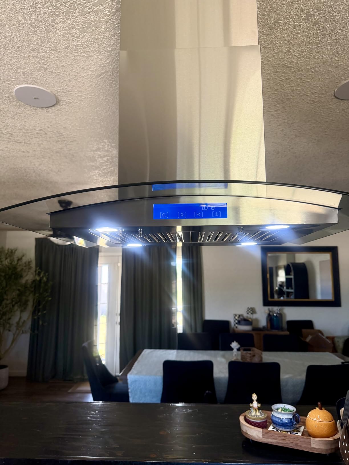 COSMO COS-668ICS750 30 in. Lumin Collection 380 CFM Ducted Island Range Hood, Soft Touch Controls, LED Lights, Stainless Steel customer photo 1