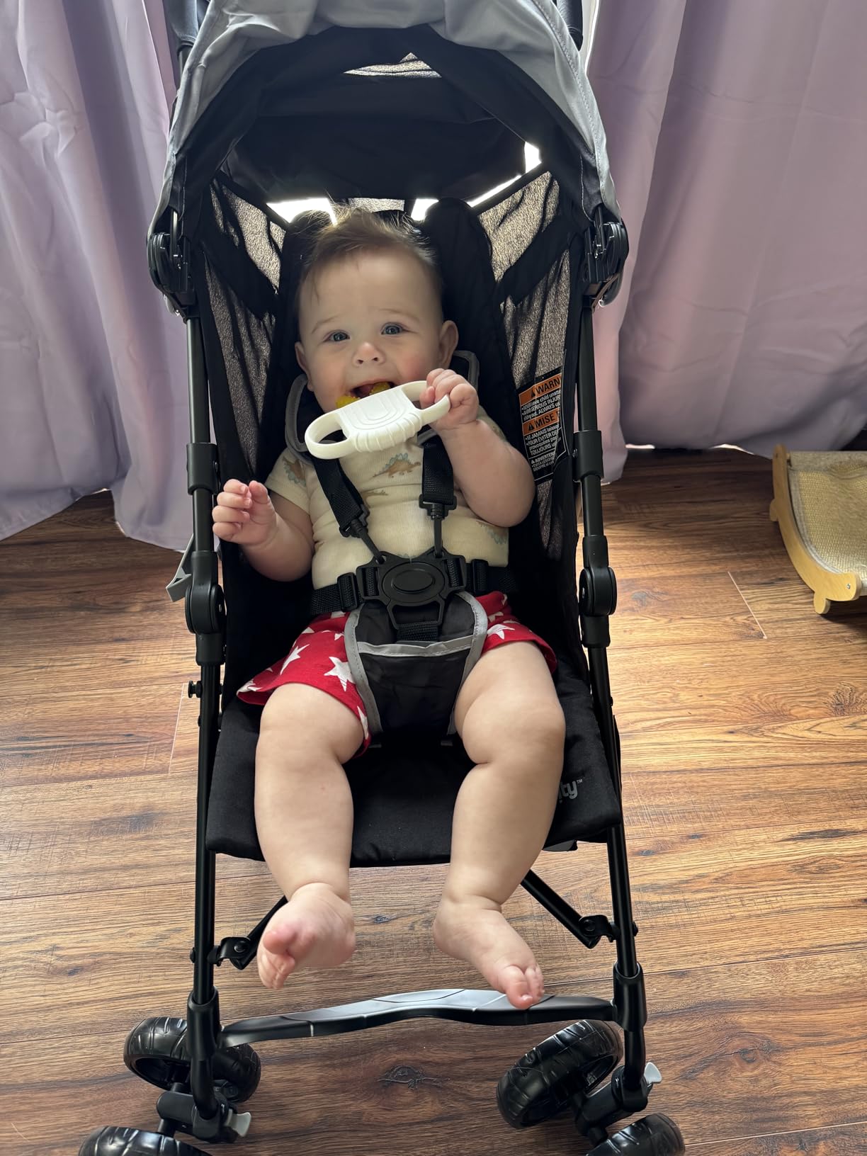 Ingenuity 3D Mini Convenience Stroller - Lightweight Stroller with Compact Fold, Multi-Position Recline, Canopy with Pop Out Sun Visor and More - Umbrella Stroller for Travel and More, Gray customer photo 1