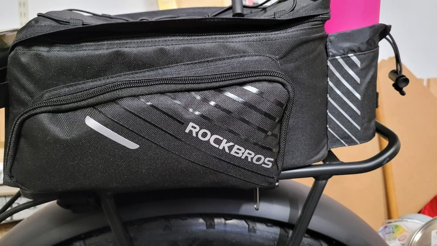 ROCKBROS Bike Rack Bag Bicycle Bag Trunk Rear Rack Bag Bike Panniers Bike Accessories Basket Storage Luggage Saddle Shoulder Bag 13L for E bike, Bicycle With Rain Cover Biking Accessories Gear customer photo 2
